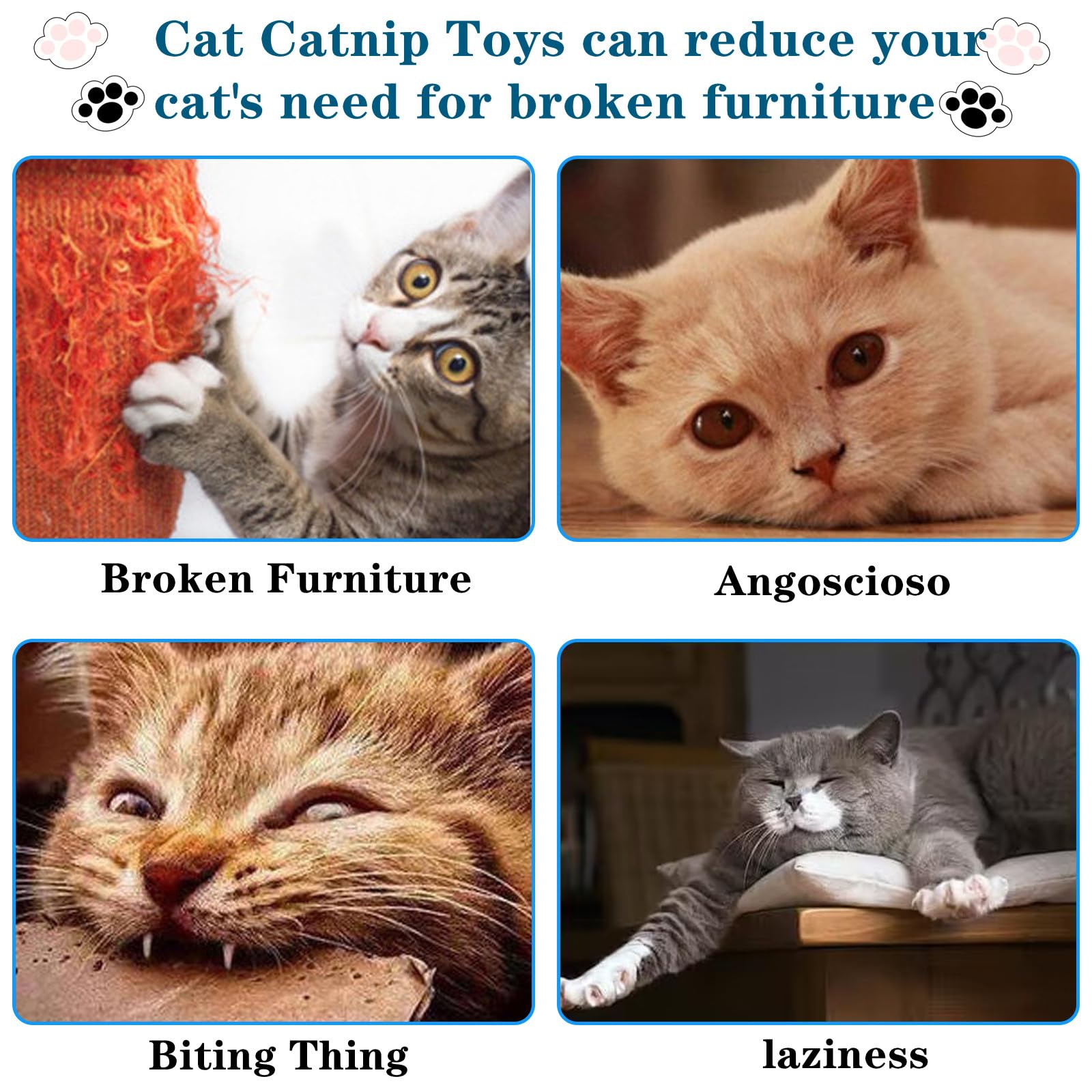 YVPSI 4 Pack Cat Toys with Catnip - Interactive Kitten Kicker Plush Pillows for Indoor Cats | Fun Exercise & Playtime for Kittens | Perfect for Boredom Relief & Stress Relief