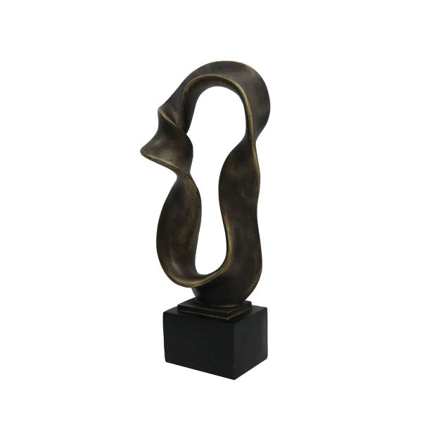 Abstract Small/Large Wall Decor - Dark Brown Finish Wooden Art Piece for Living Room, Bedroom & Office Decoration