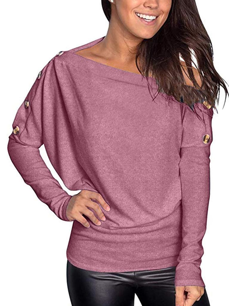 Lovevop Women's Casual Long Sleeve T-Shirt - Soft Solid Color Fall Shirt for Everyday Wear | Perfect for Work, Weekend Outfits & Layering in Cool Weather