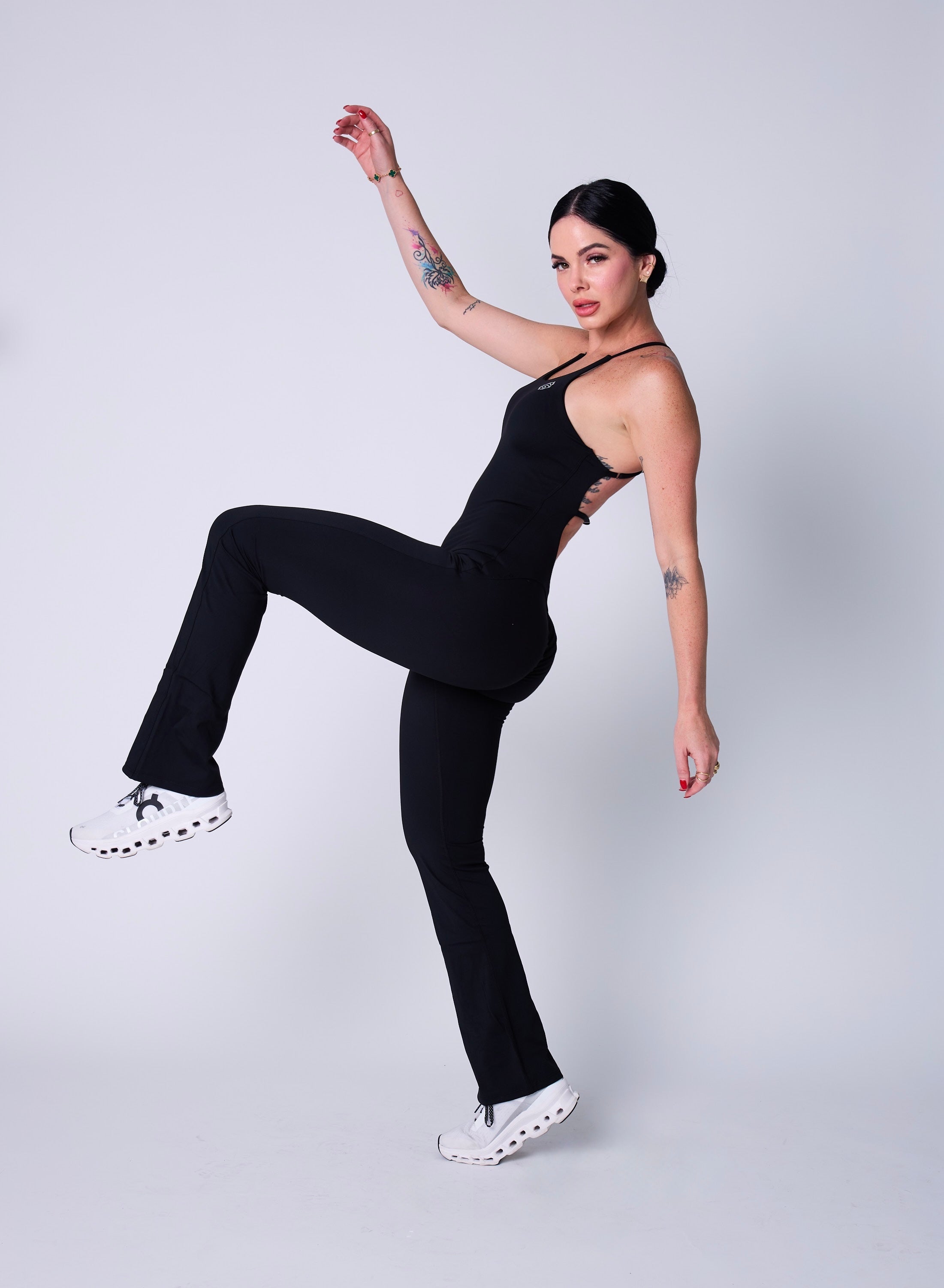 Elegant Flare Jumpsuit for Women - Vintage Inspired High Waist Wide Leg Romper - Perfect for Date Night, Office Wear & Special Occasions