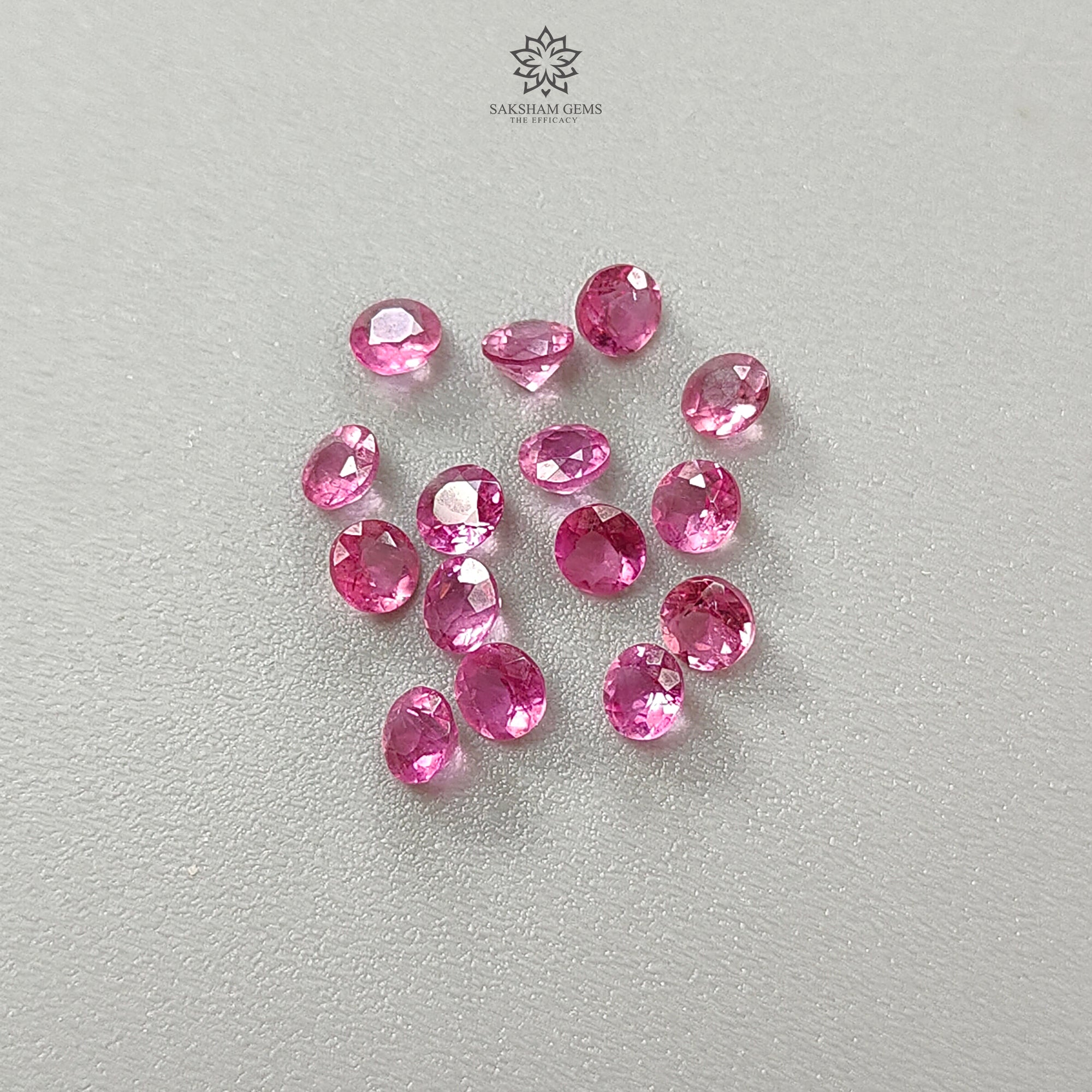Natural Pink Tourmaline Gemstone - Faceted Round Cut Untreated Loose Stones for Jewelry Making, Engagement Rings & Healing Crystals