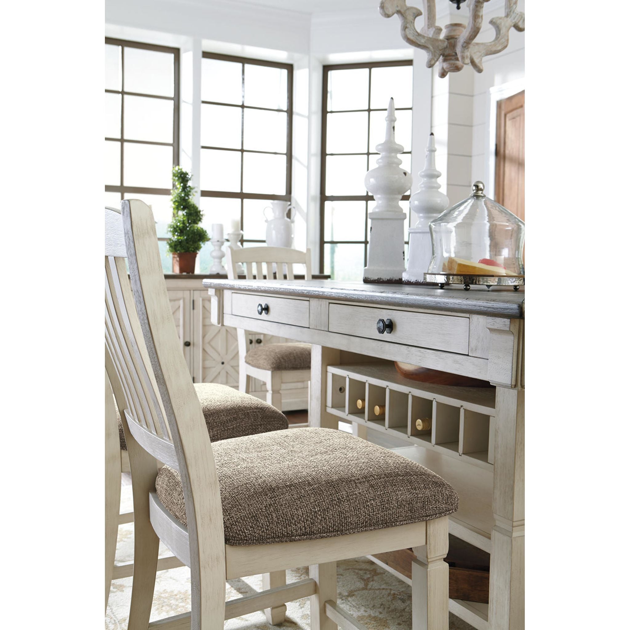 Bolanburg 5-Piece Counter Height Dining Set - Modern Kitchen Table and Stools for Small Spaces - Perfect for Breakfast Nook, Apartment, or Bar Area