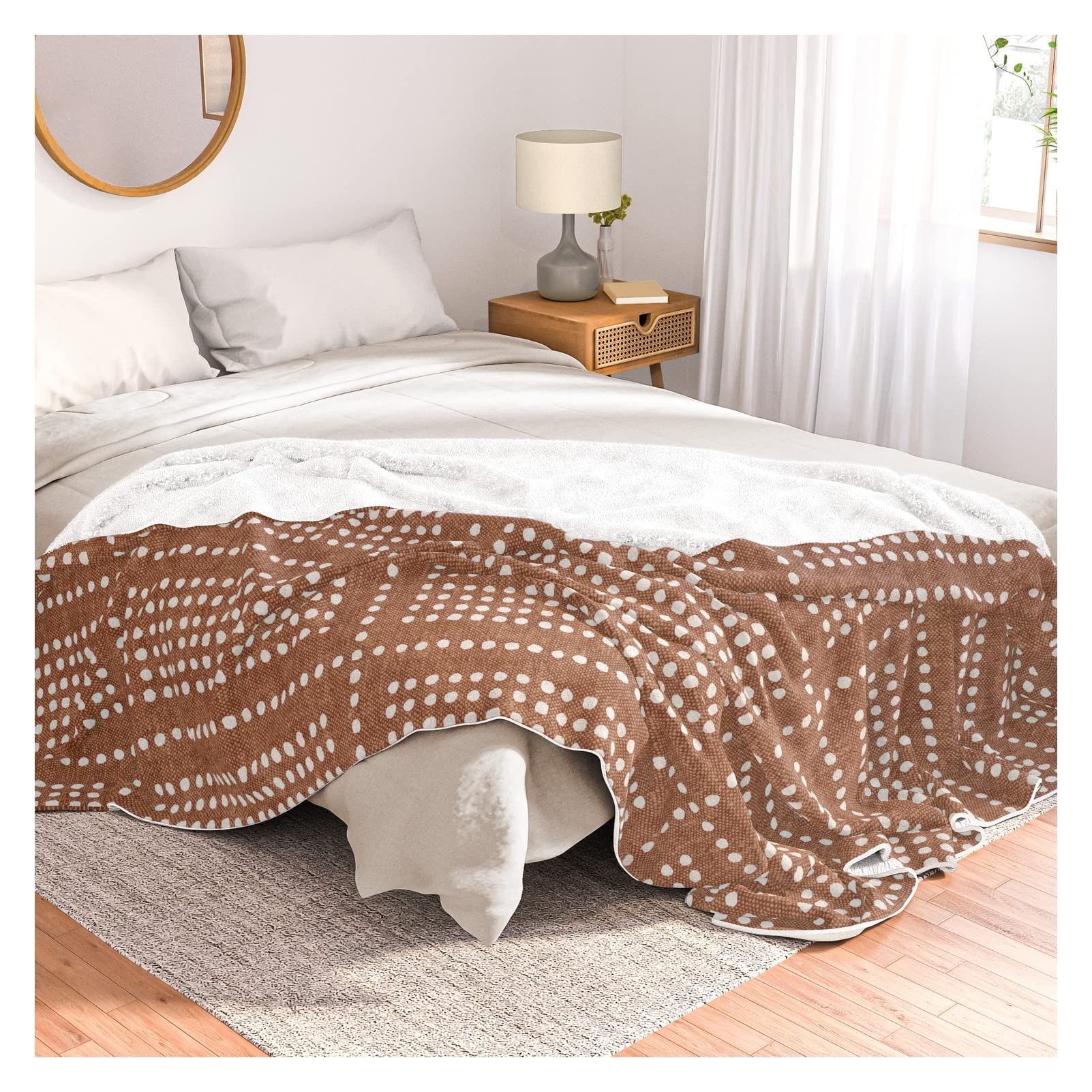Dotty Boho Geometric Throw Blanket by Little Arrow Decor - 88
