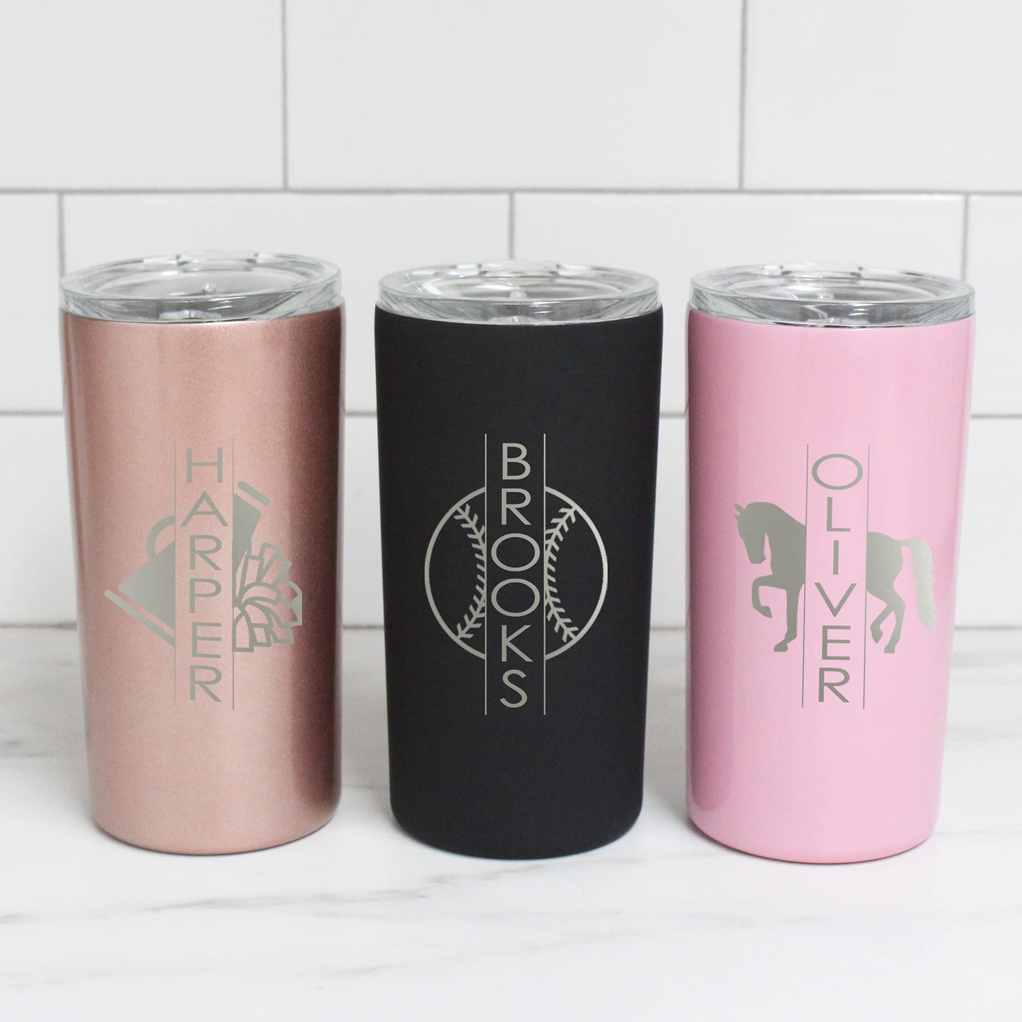 Custom Kids Tumbler 12oz - Personalized Monogram Unicorn Sports Gift for Girls & Boys - Birthday Party Favors