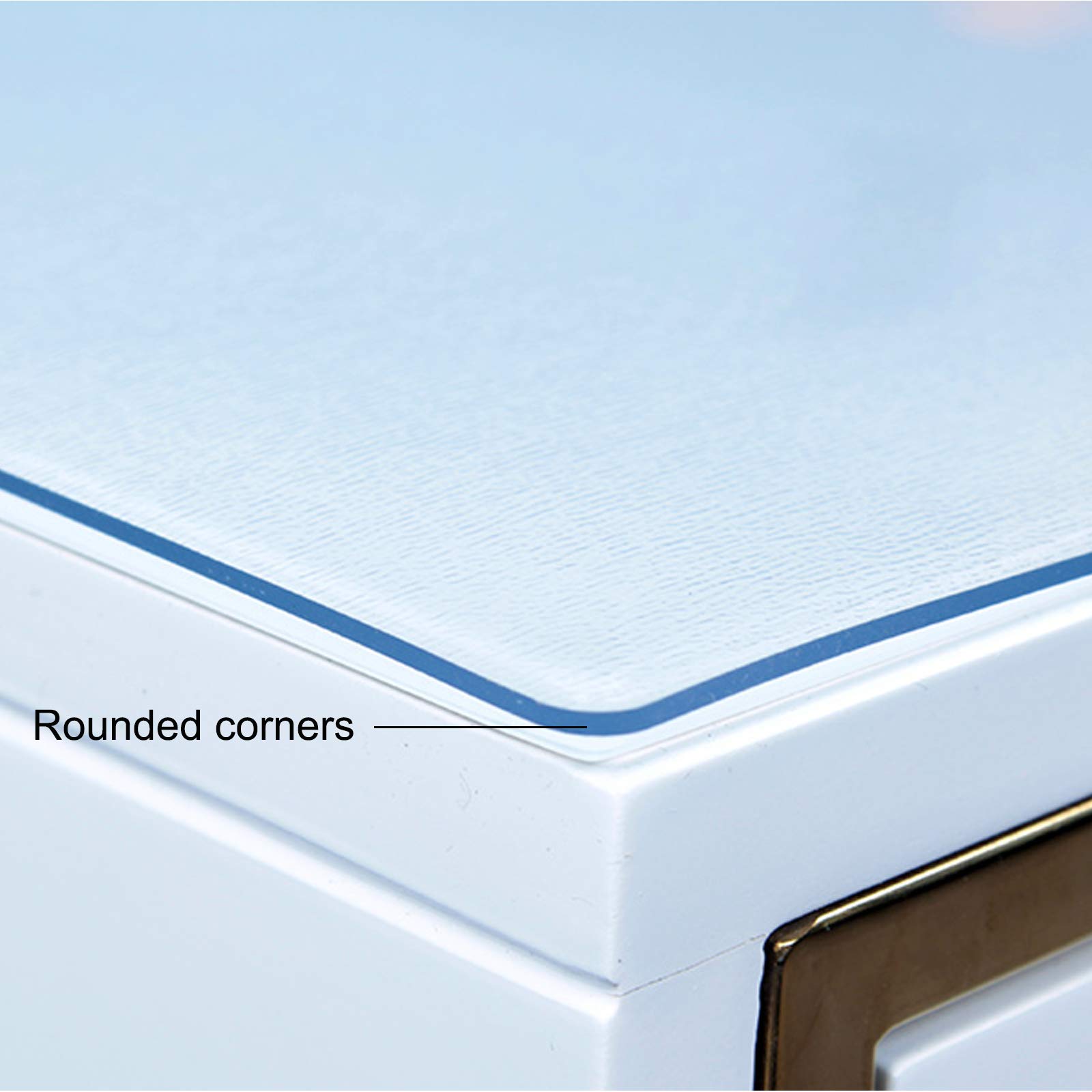 2mm Thick Heavy-Duty Clear PVC Tablecloth Protector - Frosted Rounded Corners Waterproof Table Cover for Dining Room, Kitchen, Party & Outdoor Use (100x300cm/39x118in) - Floor Mat & Multi-Surface Protection