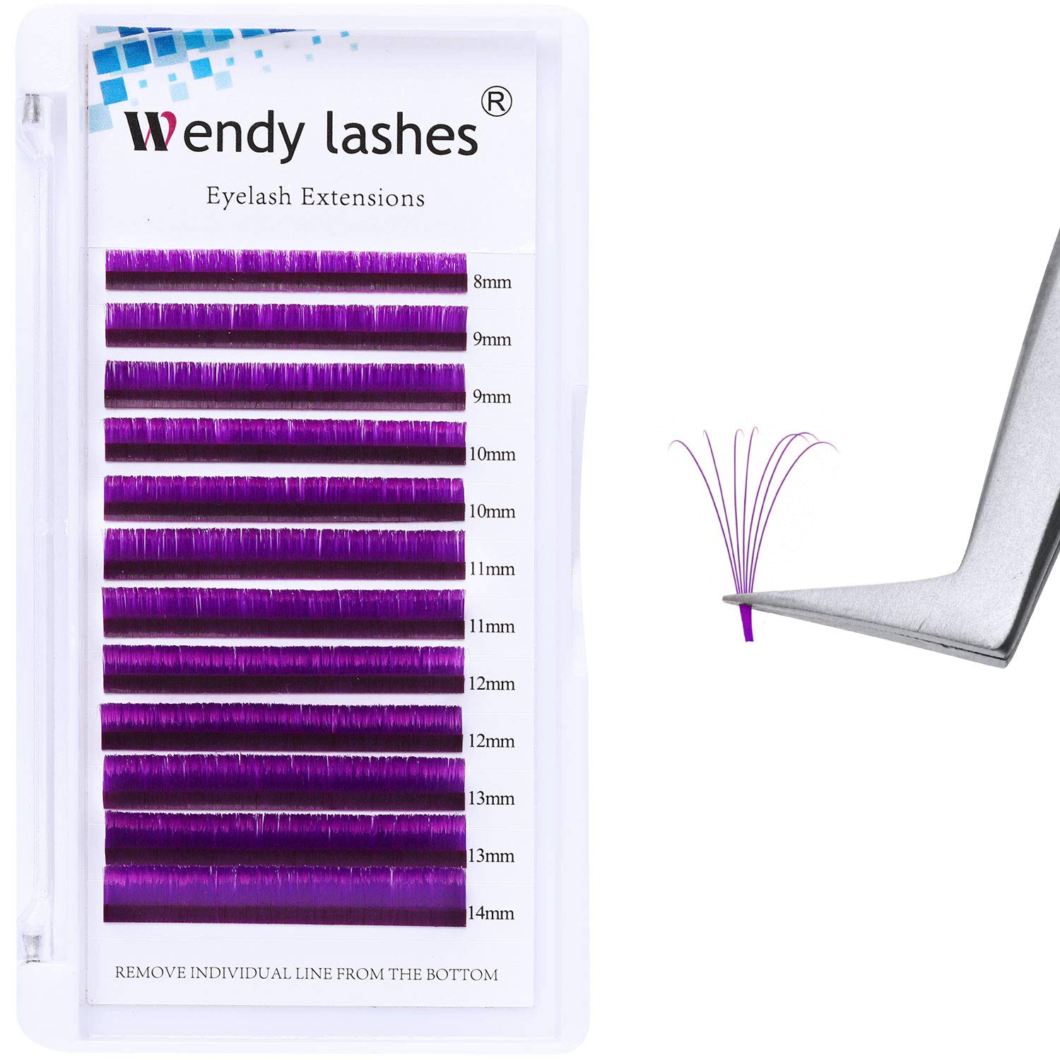 Purple Volume Lash Extensions 8-14mm D Curl - 0.07mm Self-Fanning Cluster Lashes for 4D-10D Fluffy Look | Easy Fan & Automatic Blooming | Perfect for Bridal, Party & Special Occasion Makeup