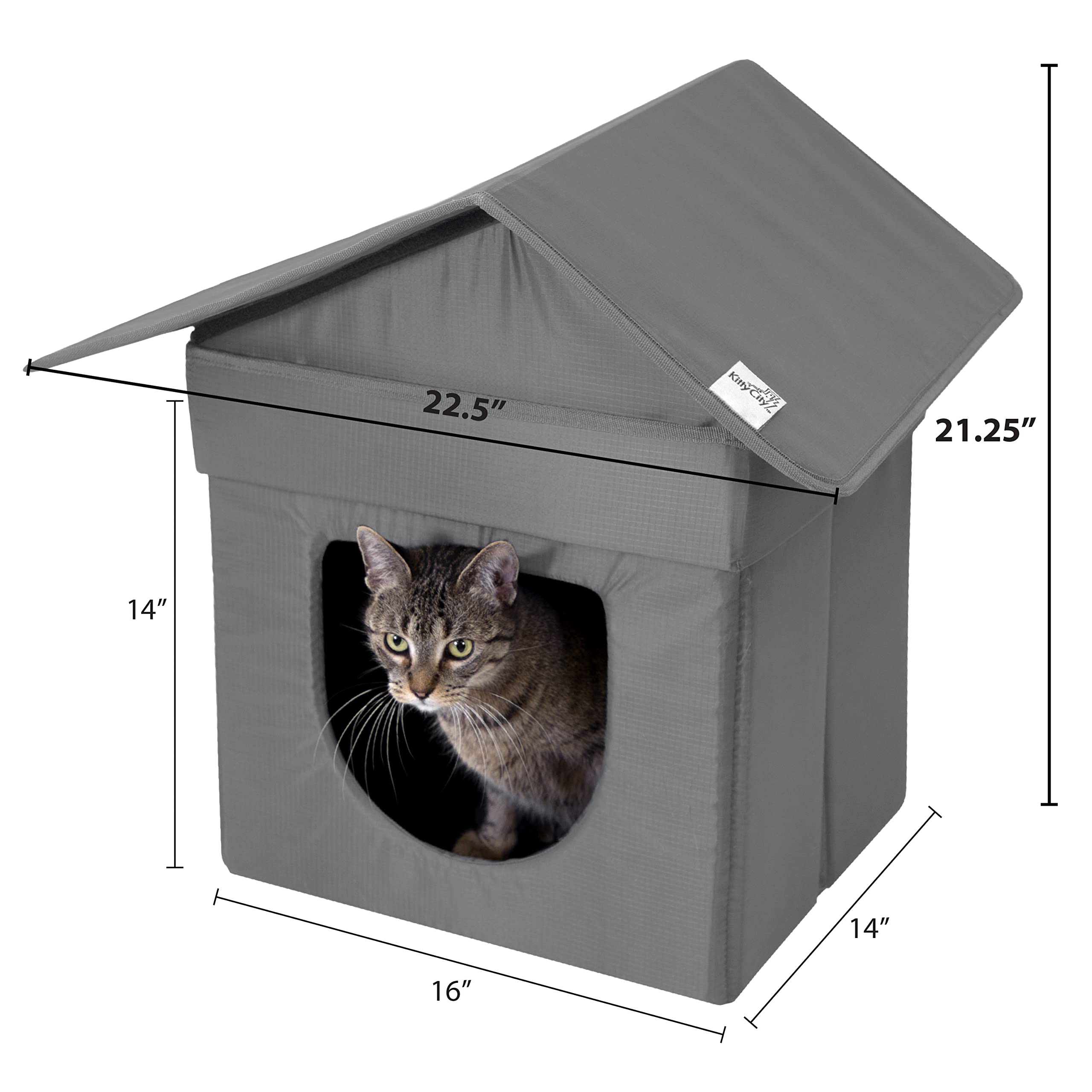 Kitty City Outdoor Stackable Cat House - Waterproof & Heated Cat Condo for Indoor/Outdoor Use - Perfect for Backyard, Patio & Winter Shelter