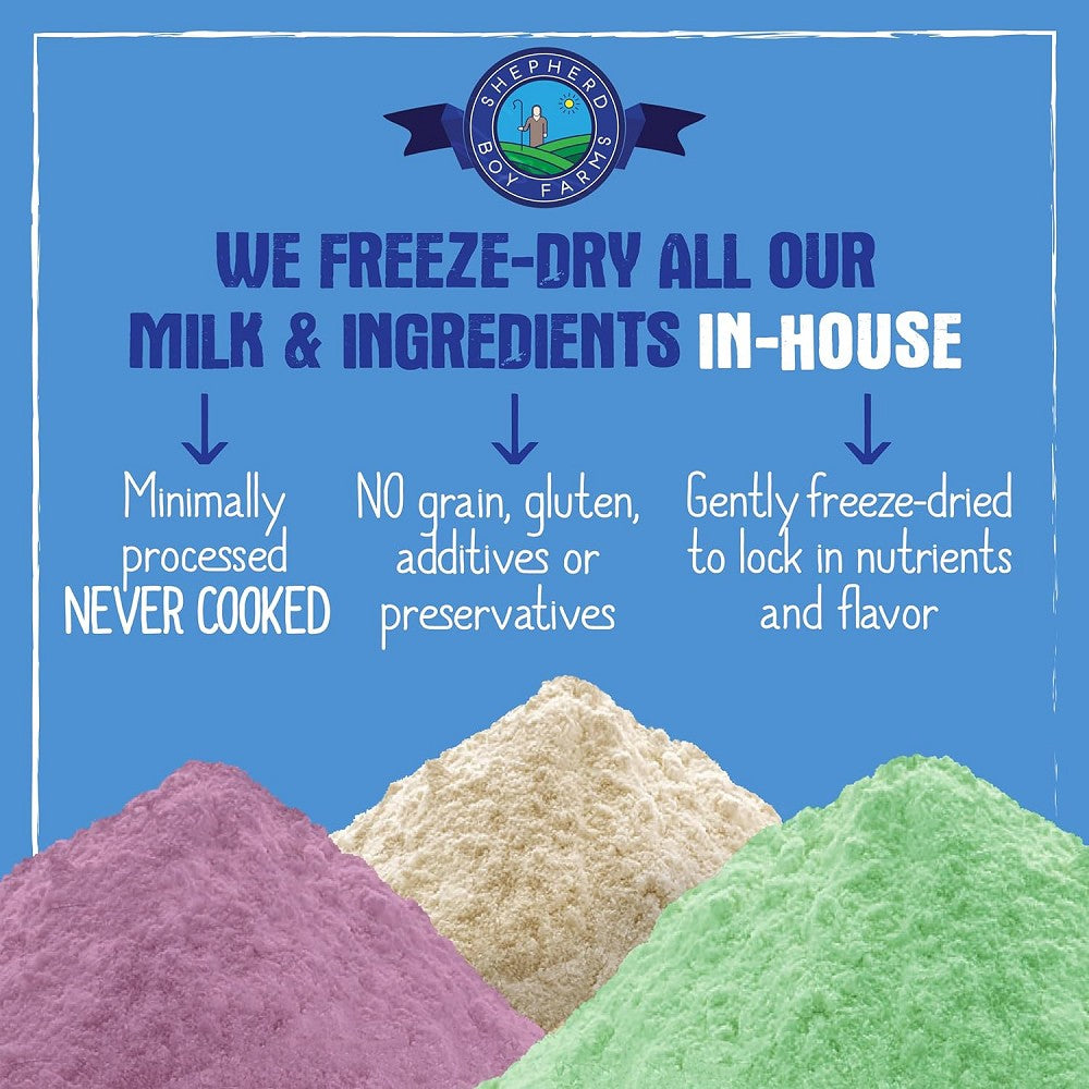 Freeze Dried Raw Goat's Milk Super Greens Blend Powder - All-Natural Supplement for Dogs & Cats - Supports Digestion & Immunity - Perfect for Picky Eaters & Senior Pets