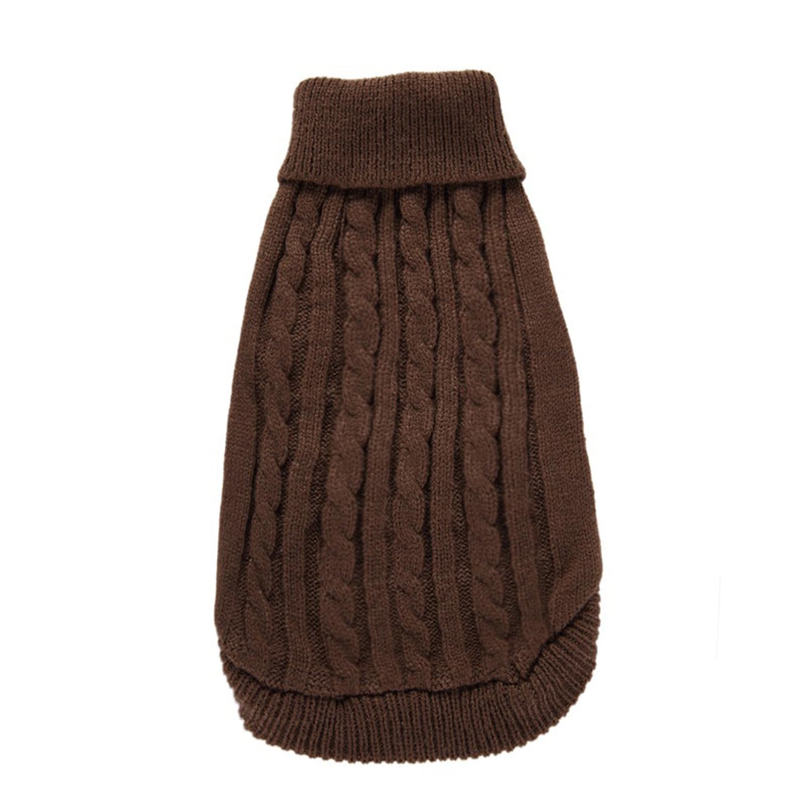 CHBORCHICEN Knitted Pet Sweater - Warm Winter Dog & Cat Clothes for Small Pets (Brown) - Cozy Indoor & Outdoor Wear