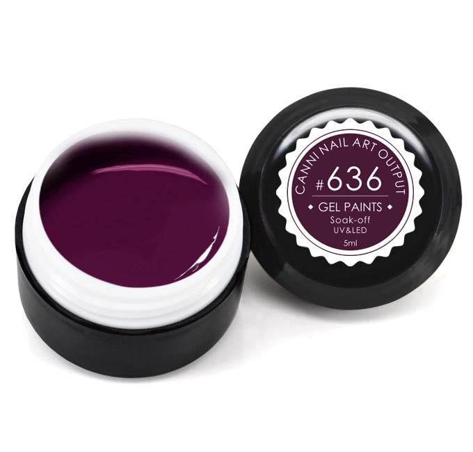 CANNI 5ml UV Gel Nail Polish - Soak Off Gel Paint, Solid Colors Gel Lacquer for Nail Art - Long Lasting & High Gloss Finish (Color 636) - Perfect for Salon, Home Manicure & DIY Nail Designs