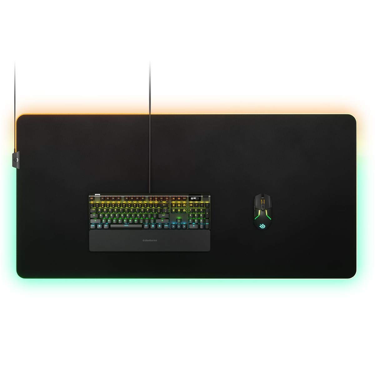 SteelSeries QcK Prism RGB 3XL Gaming Mouse Pad - Premium Cloth Surface for Enhanced Control & Precision - Perfect for FPS, MOBA & Esports Gaming