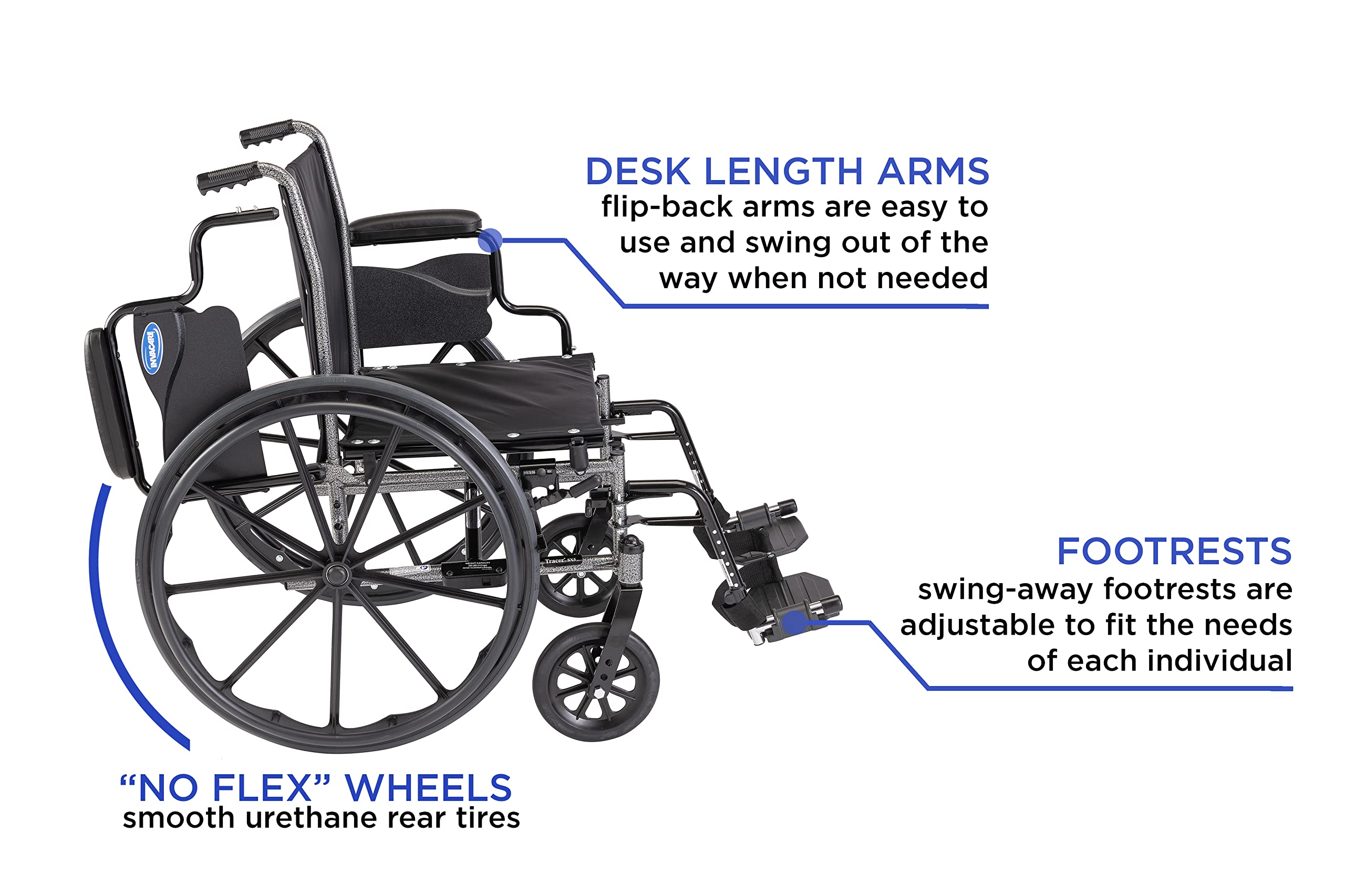Invacare Tracer SX5 Lightweight Folding Wheelchair for Adults - 20