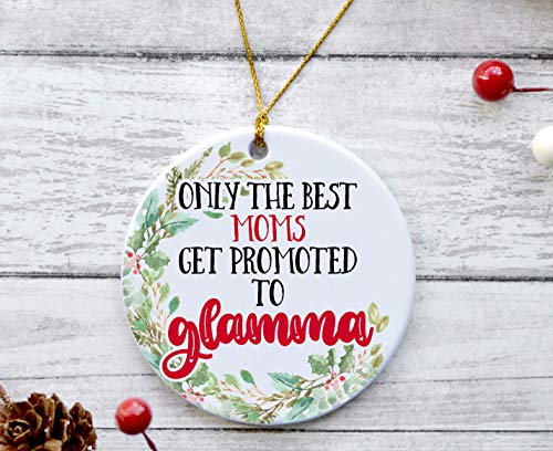 Glamma Christmas Tree Ornament - Unique Pregnancy Announcement Keepsake for Grandmas - Perfect Gift for Best Moms - Holiday Decor & Family Celebration Keepsake