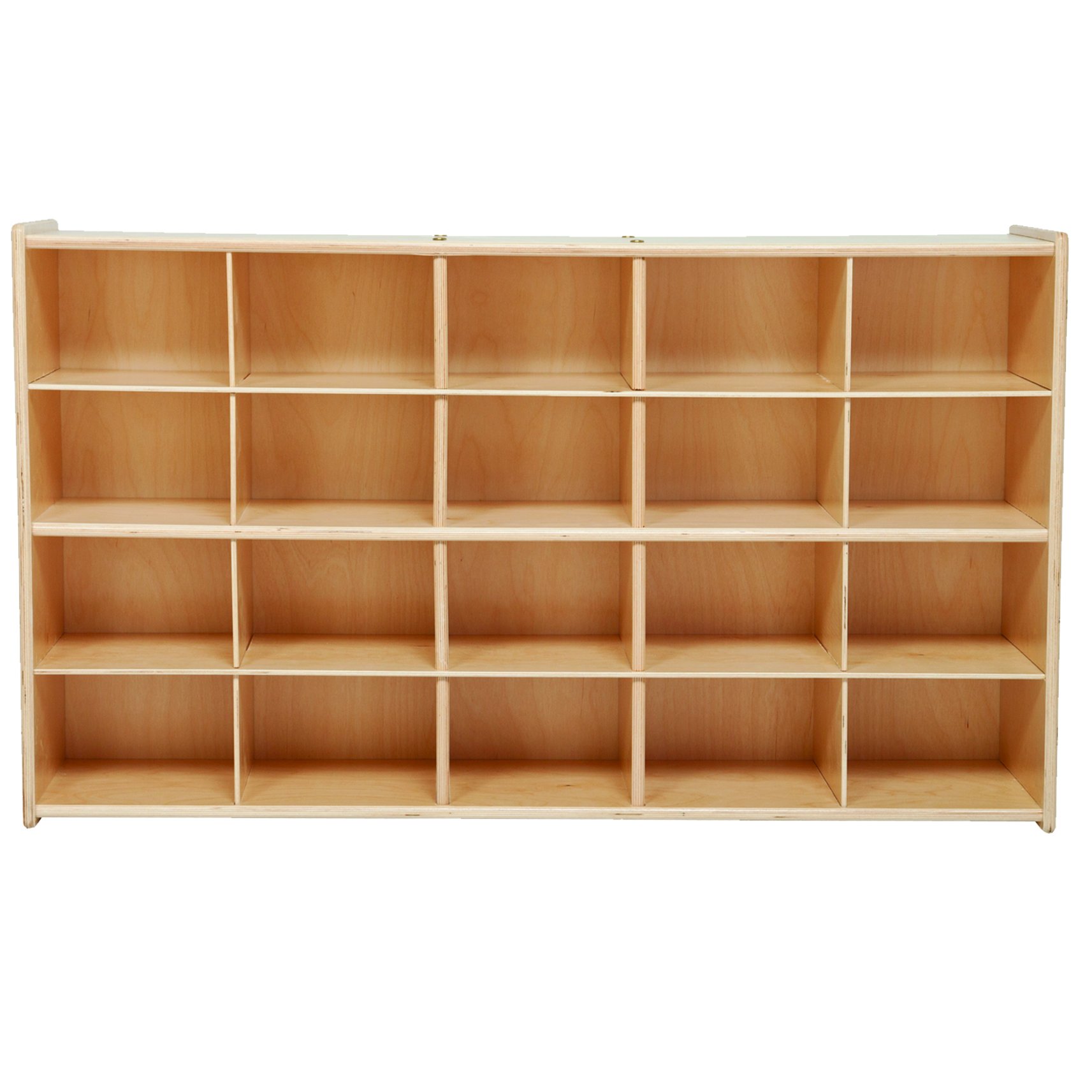 Contender Cubby Storage Shelf with 20 Purple Trays - Kids Toy Organizer, Classroom & Home Storage Solution - Durable Hardwood Cabinet for Toys, Books & School Supplies