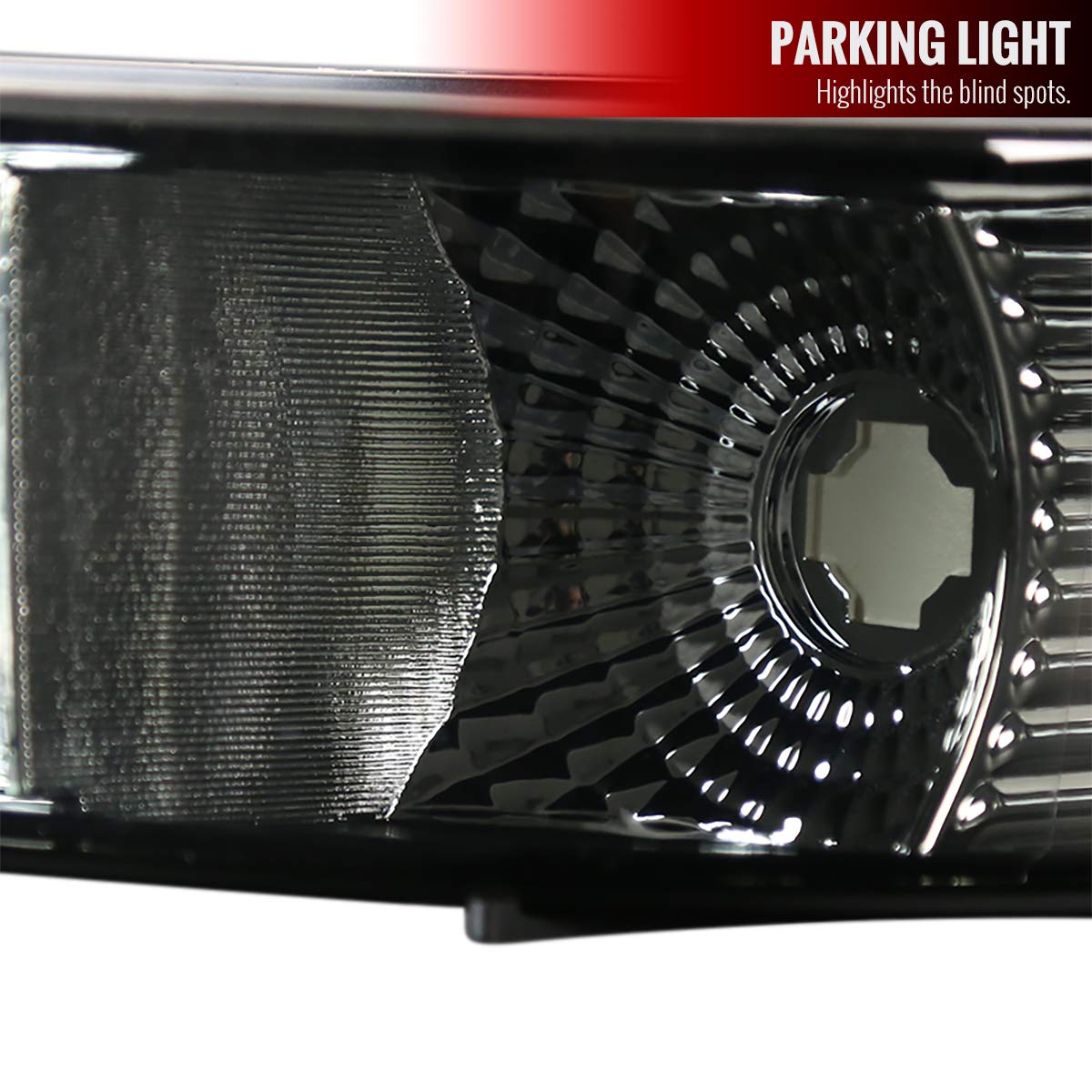 92-96 Ford F150 F250 F350 Bronco Replacement Headlight Assembly Kit - Smoke Lens Headlights, Bumper Lights & Corner Lamps - Upgrade for Off-Roading, Night Driving & Custom Look