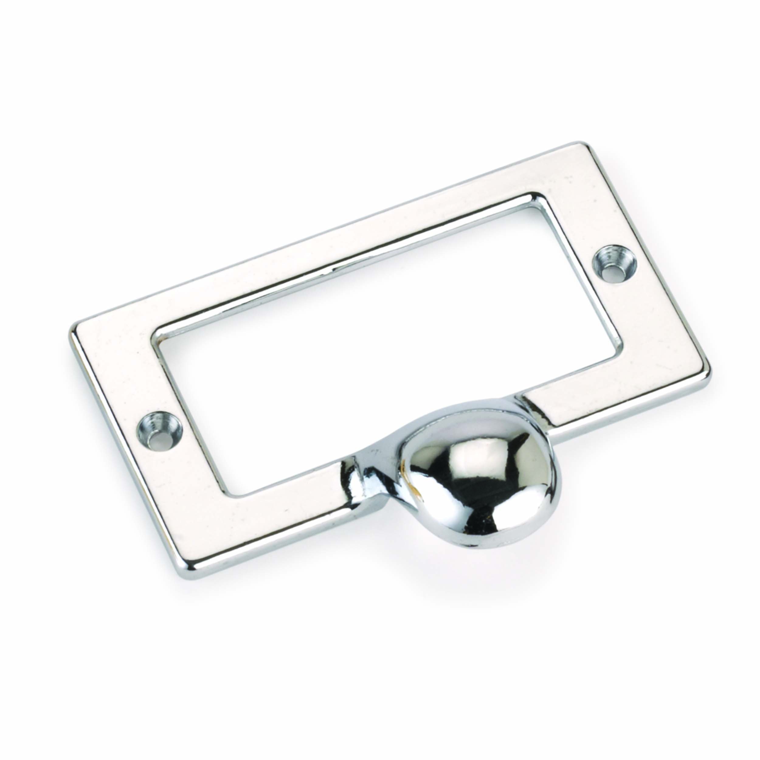 HIGHPOINT Chrome Drawer Pull with Built-in Card Holder - Modern Cabinet Handle for Kitchen, Bathroom & Office Organization