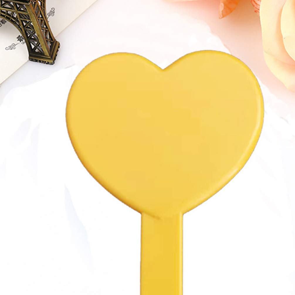 Lurrose 2 Pack Heart Shaped Vanity Mirror with Handle - Portable Travel Makeup Mirror for Women & Girls, Orange - Perfect for Home, Travel, and Gift Giving