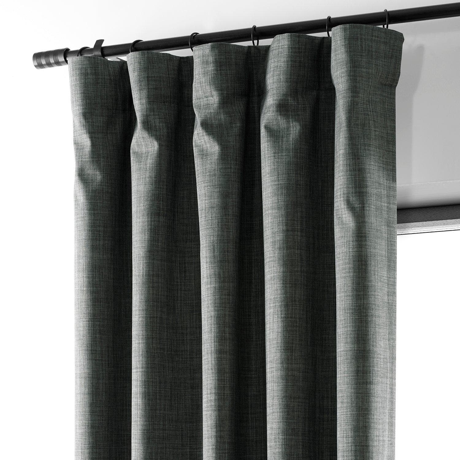 Premium Dark Grey Blackout Curtains - Thermal Insulated Linen Window Drapes for Bedroom & Living Room - Noise Reducing Hotel Style Curtain Panels (52x84 inches) - Perfect for Home Theater, Nursery & Shift Workers