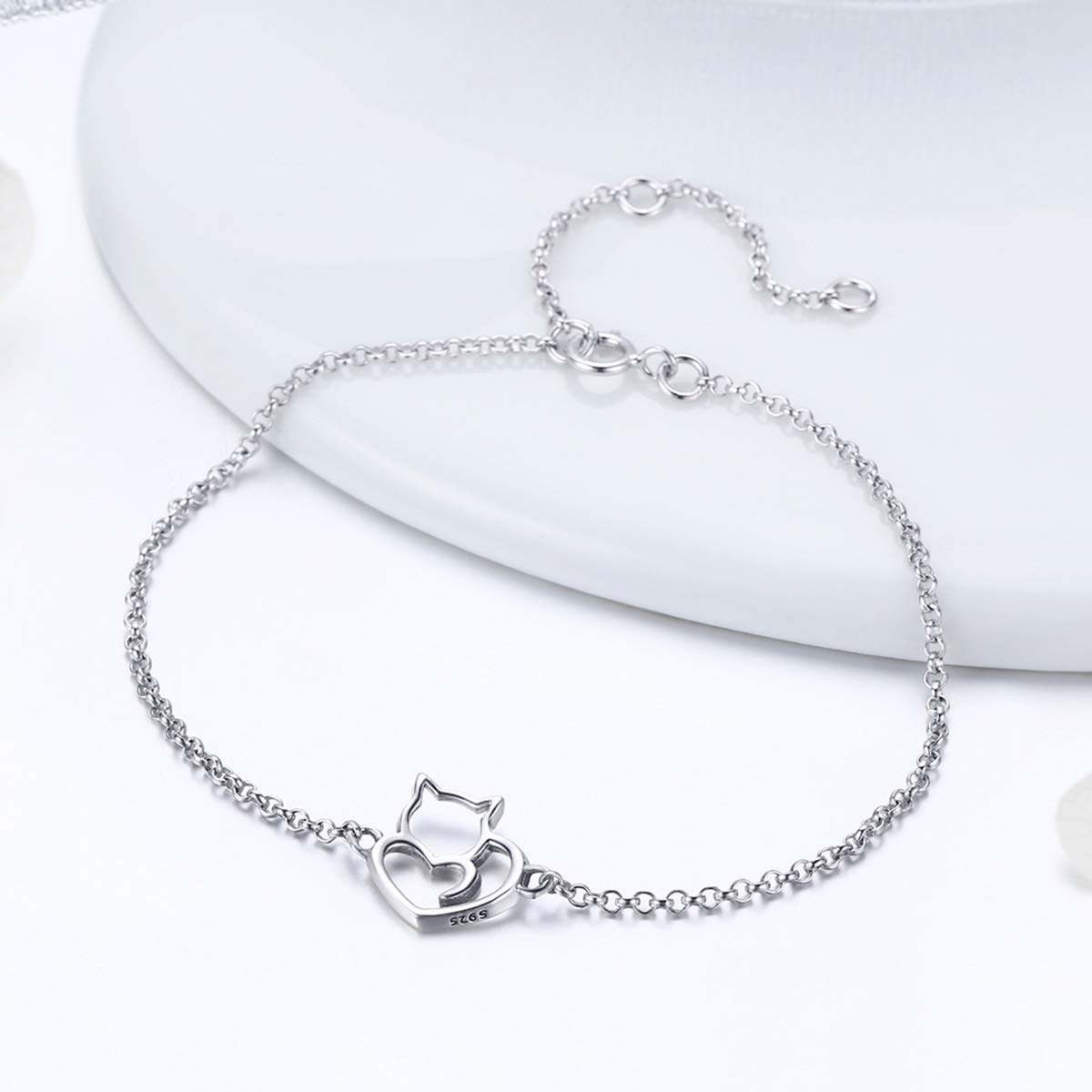 WOSTO 925 Sterling Silver Adjustable Link Bracelet for Women - Elegant Jewelry Gift for Anniversary, Birthday & Christmas - Perfect for Parties, Weddings & Everyday Wear