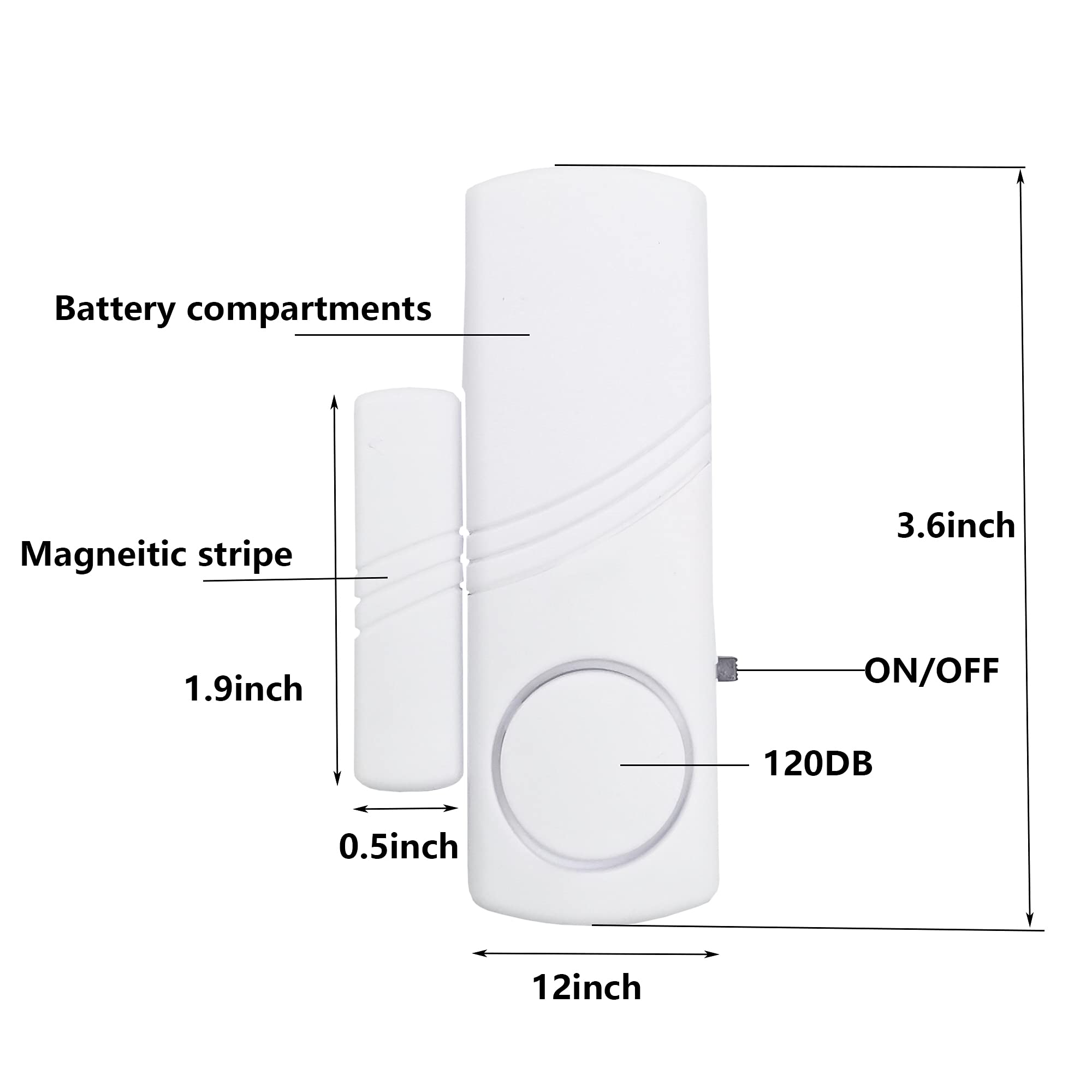 4 Pack Window Door Alarm Sensor - Wireless Home Security System for Kids Safety, Pool, Garage, Apartment, Dorm, RV & Office | Easy Installation & Loud Alert for Peace of Mind