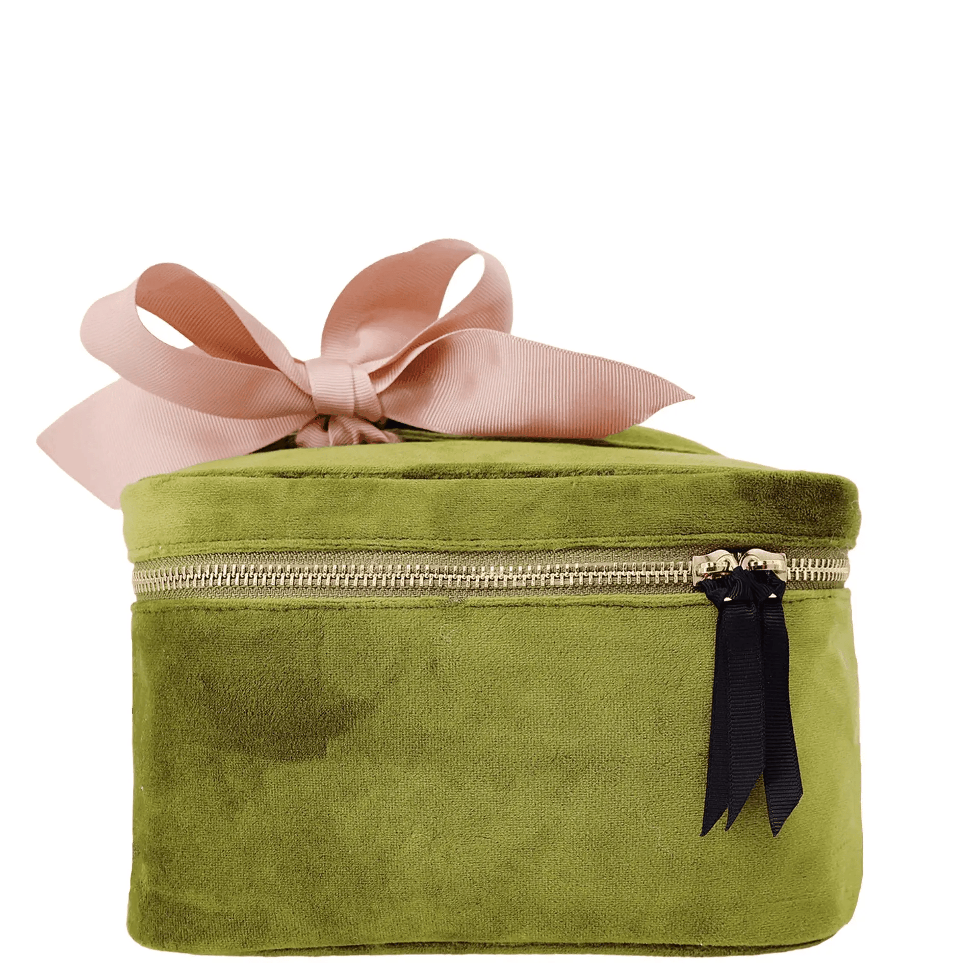 Elegant Green Velvet Makeup Cosmetic Box - Perfect for Travel, Home Storage & Gift Giving