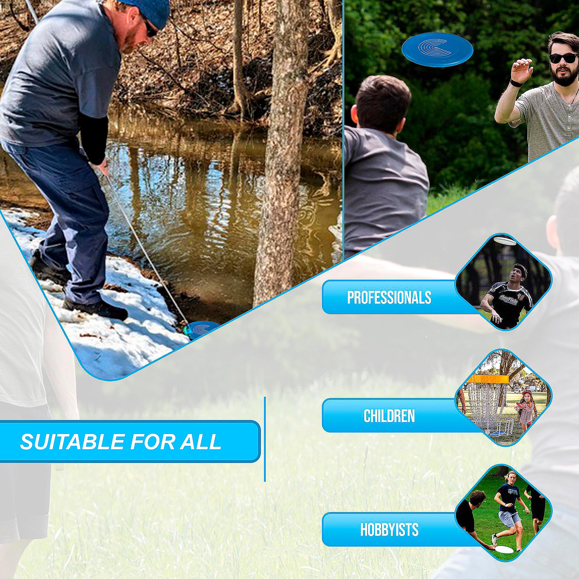 **4-in-1 Telescopic Disc Golf Retriever Pole - Durable Stainless Steel with Carry Bag - Waterproof & Lightweight for Water, Trees & Bushes - Perfect Disc Golf Accessory for Outdoor & Tournament Play**