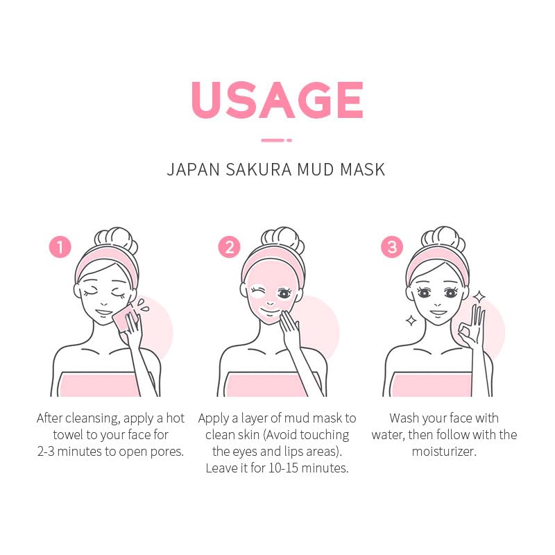 AKARY Sakura Clay Facial Mud Mask - Deep Cleanse & Pore Minimizer for Oily & Acne-Prone Skin | Natural Skin Care with Oil Control & Hydration | Reduces Fine Lines | Perfect for Spa Night & Self-Care Routine