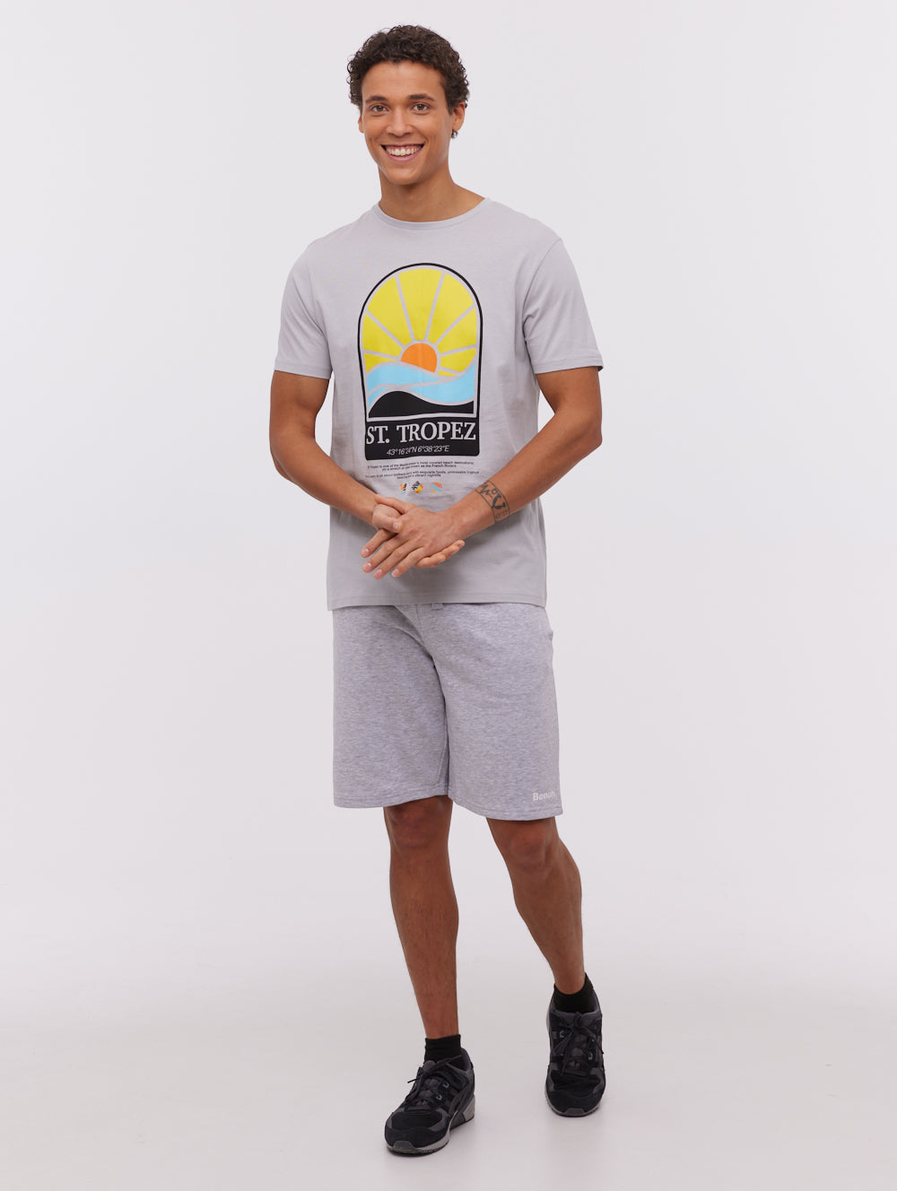 Vetral Graphic T-Shirt & Shorts 4-Pack Set - Comfortable Cotton Casual Outfits for Men - Perfect for Gym, Sports, and Everyday Wear