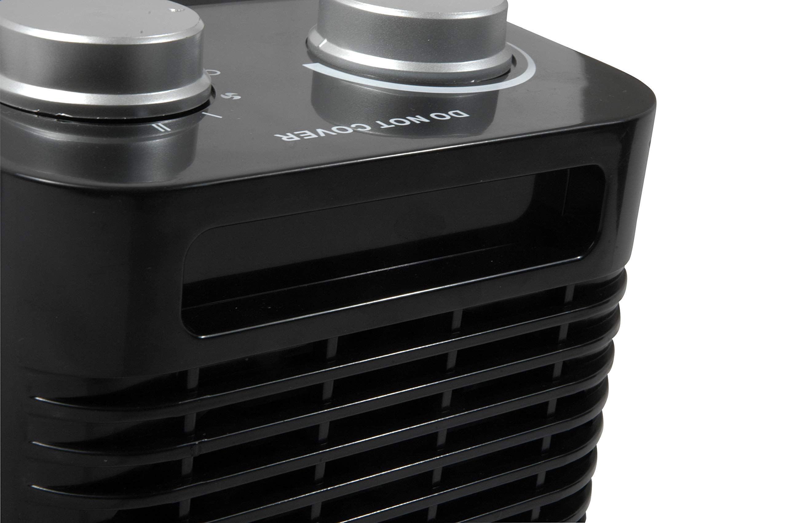 Ceramic Space Heater with Fan - 750W & 1500W Adjustable Thermostat, Safety Switch - Modern Design for Home, Office & Bedroom Use
