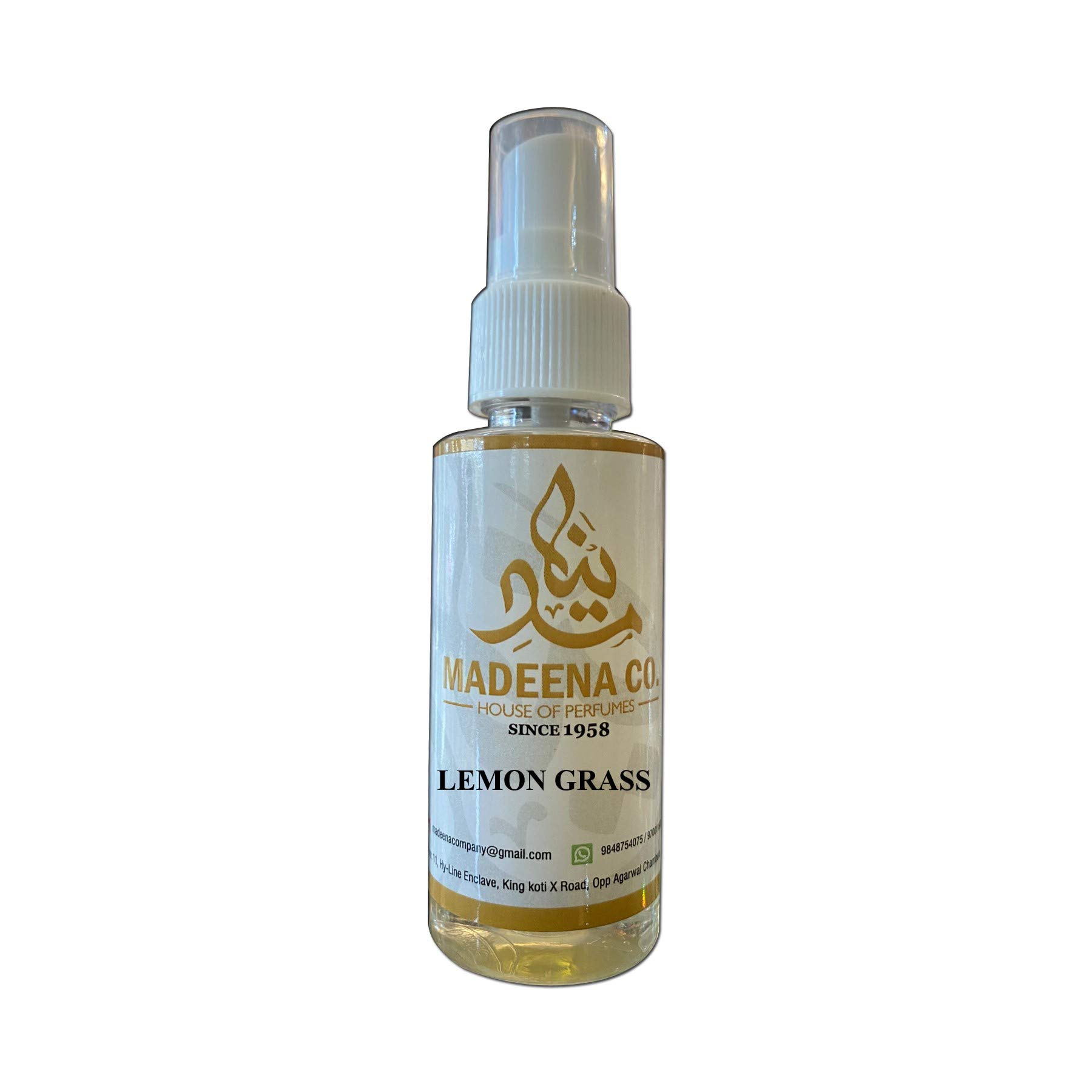 Madeena Co. Lemongrass Perfume for Men & Women - Long Lasting 24 Hours, 50ml Travel Size | Perfect for Work, Dates & Everyday Freshness