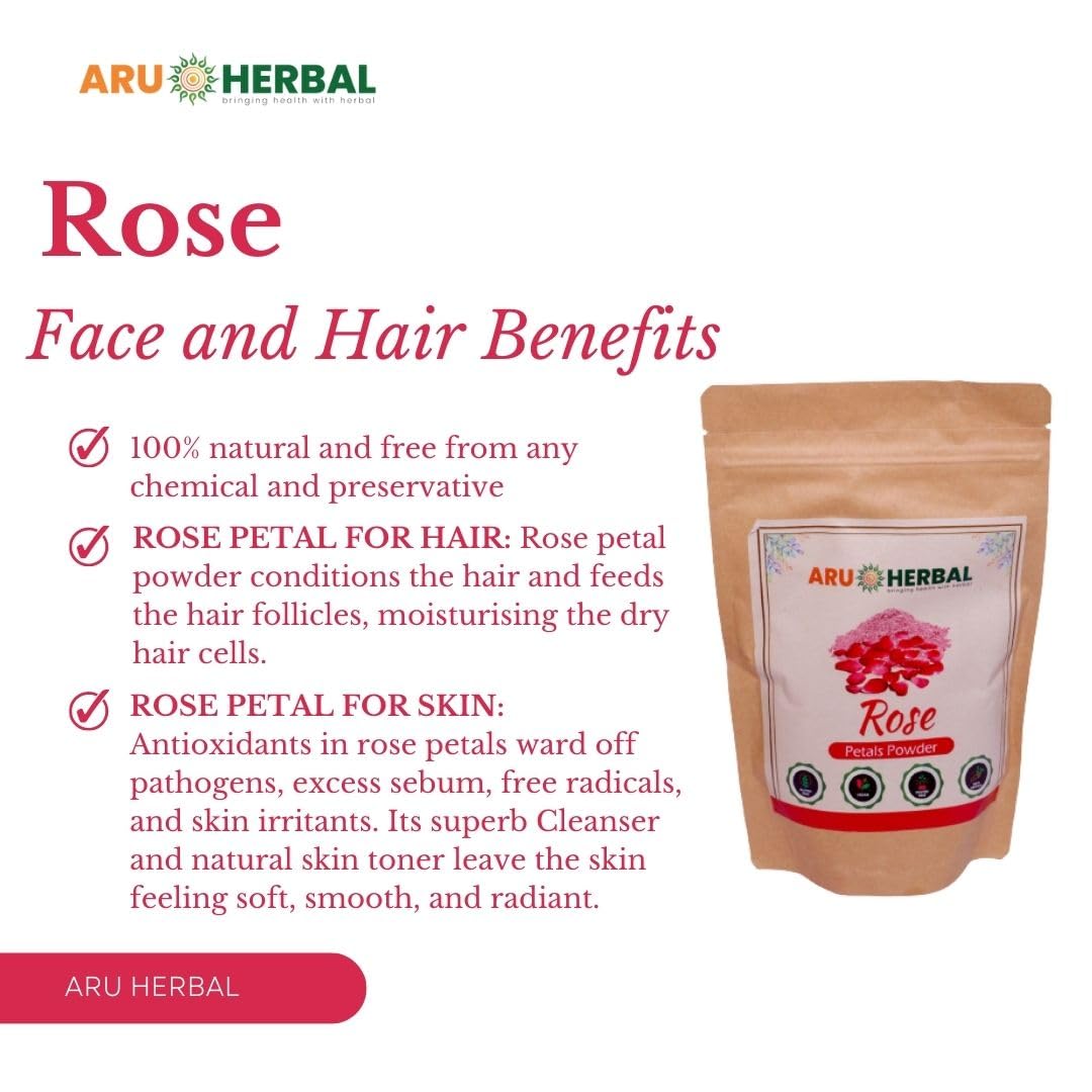 **Aru Herbal Ubtan Pack for Face & Body - Skin Brightening, Tan Removal, Glowing Complexion with Rose Petal Powder | Natural Face Wash, Anti-Aging Mask, Dark Spot Treatment | 350g (175g x 2) | Perfect for Daily Skincare & Bridal Glow Prep**
