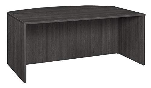 Regency Legacy 71 Inch Bowfront Writing Desk with Drawers - Ash Grey Finish for Home Office & Study Room