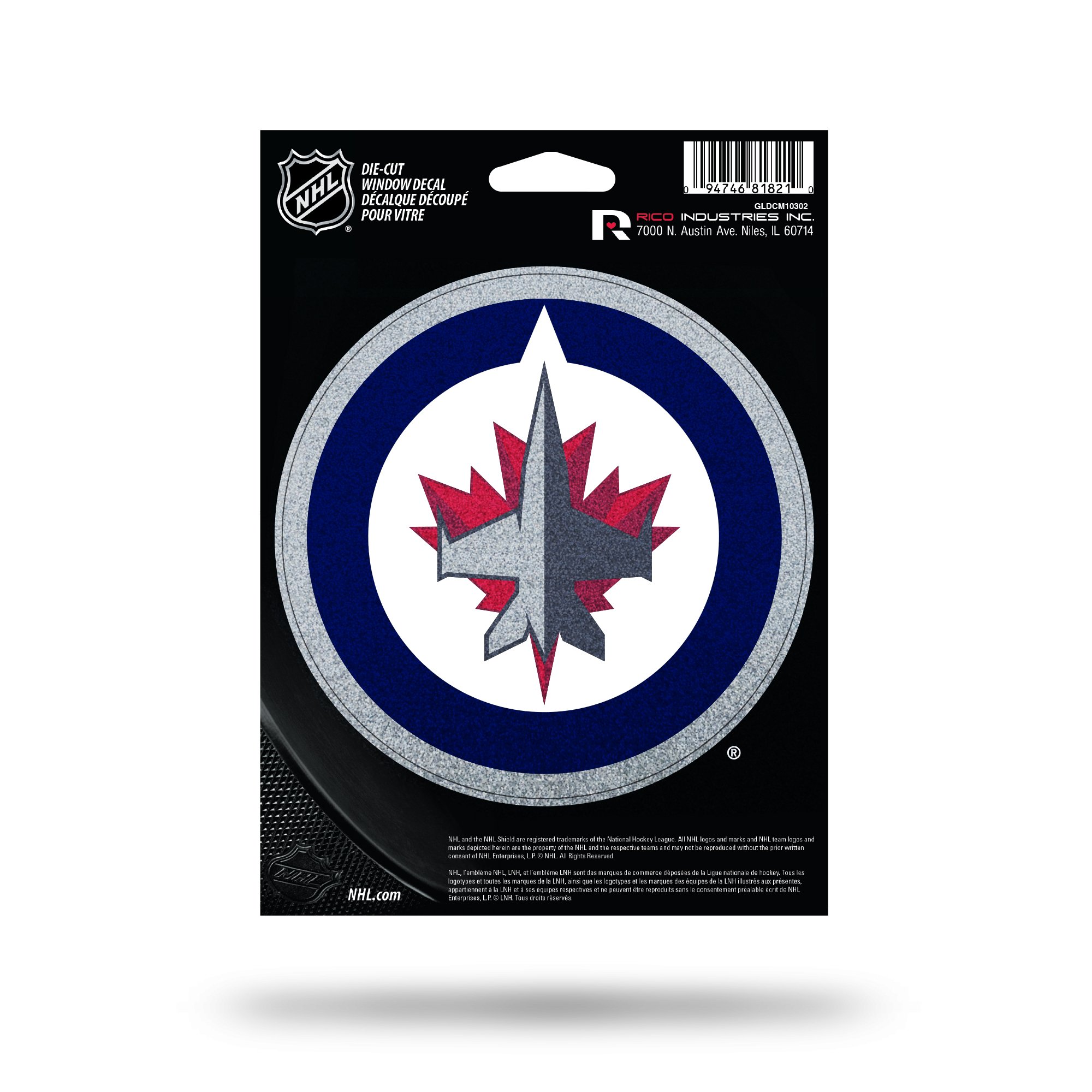 NHL Team Bling Die-Cut Window Decal with Glitter Accent - Car, Home, Office Decor for Hockey Fans