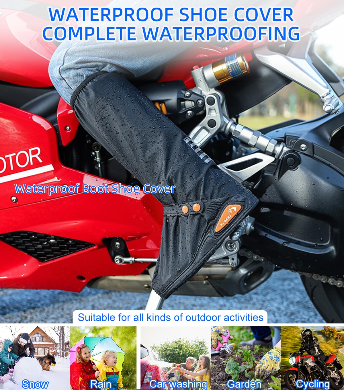 Waterproof Shoe Covers for Men Women - Hiking Camping Rain Gear