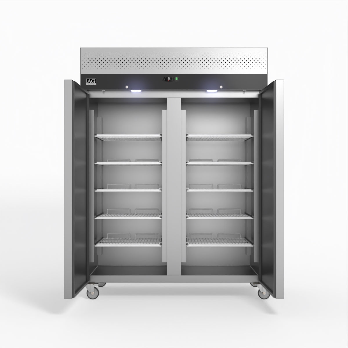 1300L Upright Double Door Stainless Steel Commercial Refrigerator - Perfect for Restaurants, Grocery Stores & Catering Businesses