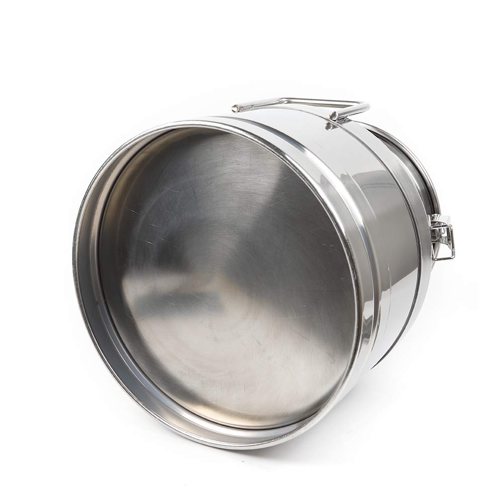 20 Liter Stainless Steel Milk Can - 5.25 Gallon Heavy Duty Metal Pail with Airtight Lid for Milk, Wine & Liquid Storage - Perfect for Dairy Farms, Home Brewing & Commercial Food Service