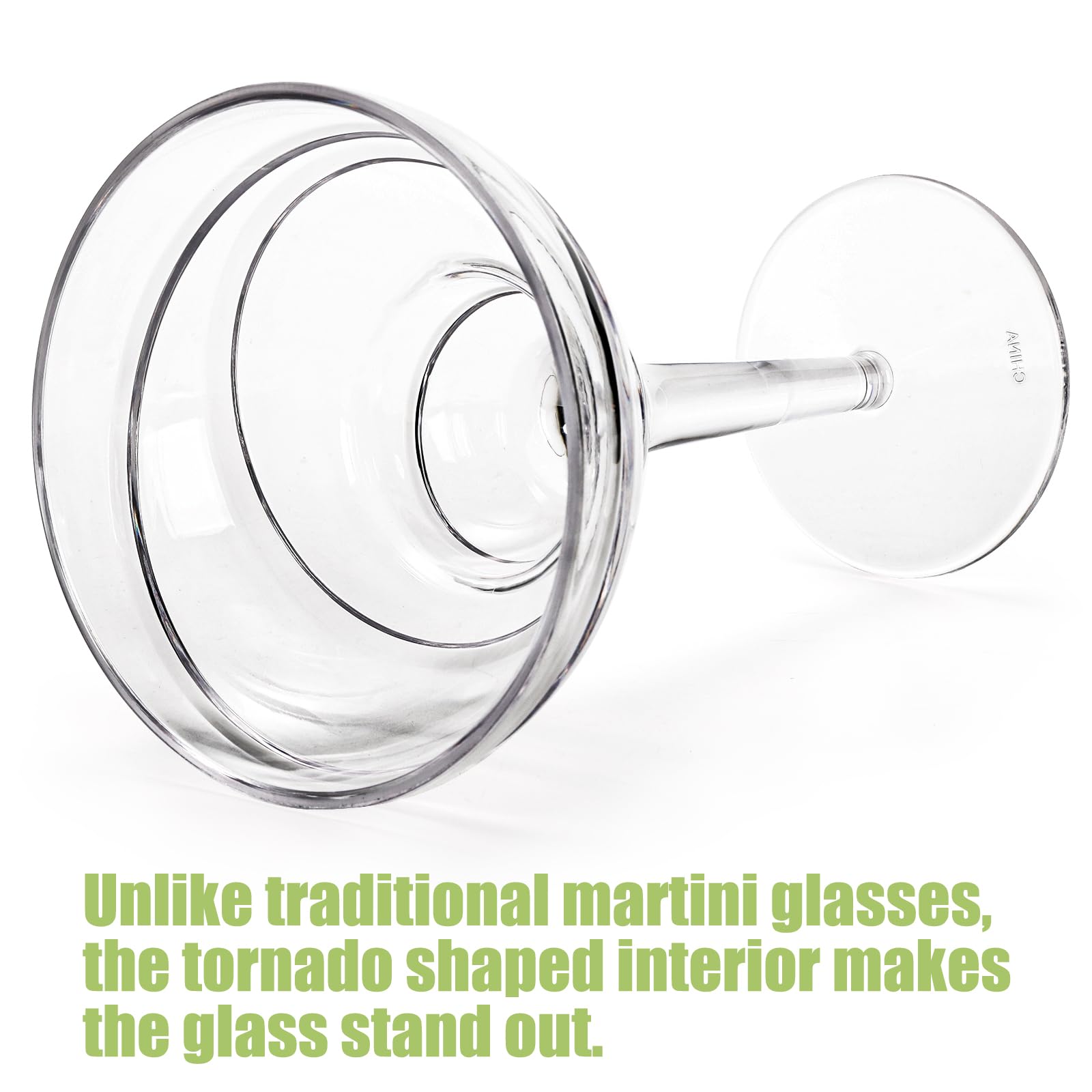 Youeon 6-Pack 12oz Shatterproof Acrylic Margarita Glasses with Stem - Reusable Wine Cups for Cocktails, Beer, Juice - Perfect for Weddings, Parties, Holidays, Bars, Restaurants & Outdoor Events