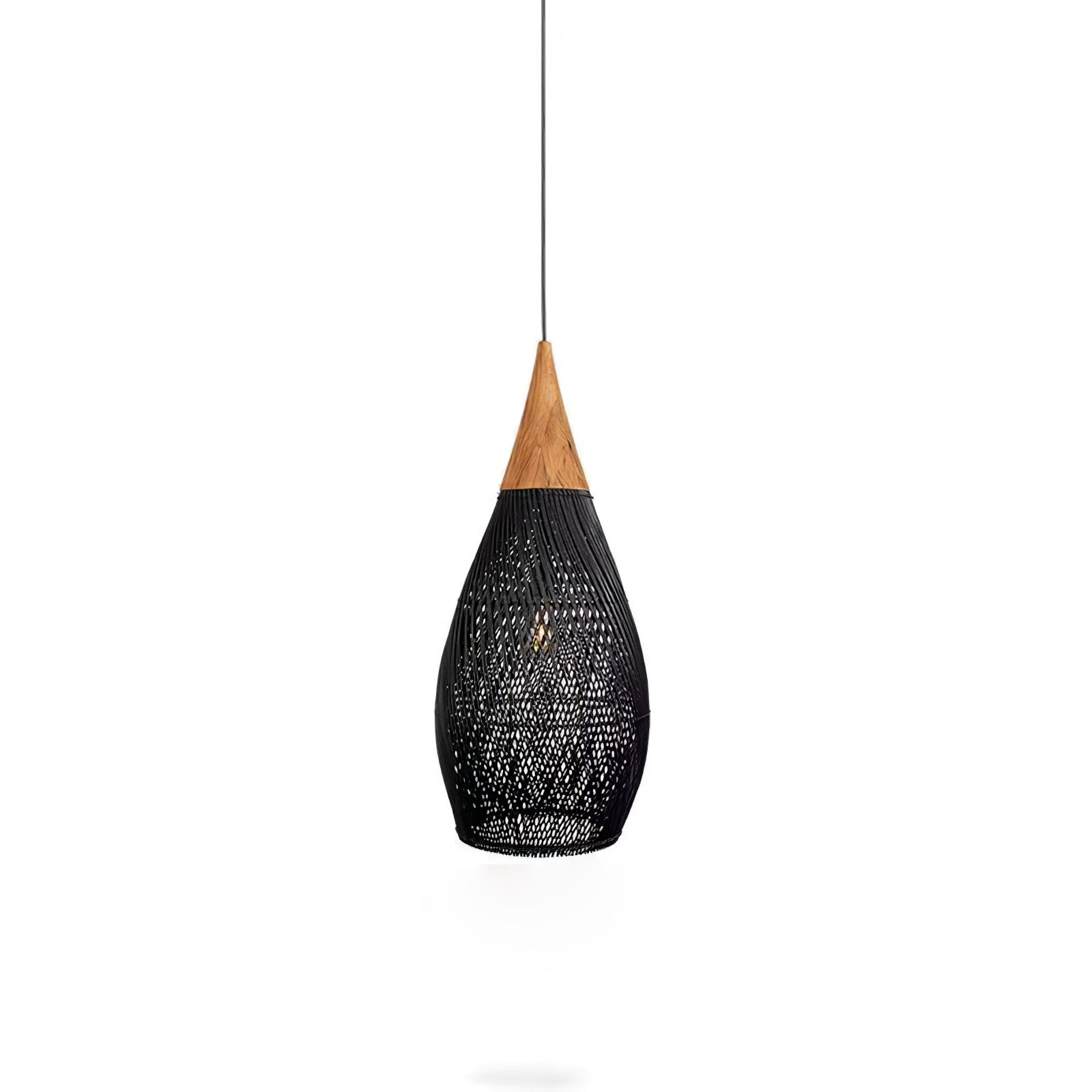 Handwoven Rattan Pendant Light - Natural Boho Ceiling Lighting Fixture for Bedroom, Living Room & Patio Decor