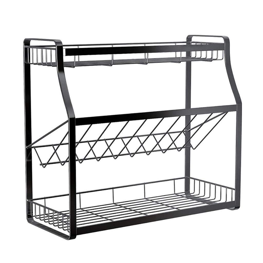 Premium Vanilla & Spice Rack Organizer - Large Wall-Mounted Kitchen Shelf for Bottles & Pouches (35x18x40cm) - Perfect for Pantry, Spice Storage & Countertop Organization