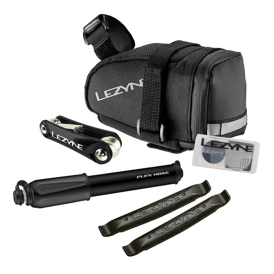 Lezyne M Caddy Sport Kit - Waterproof Bike Saddle Bag with Multi-Tool & Tire Levers for Cycling, Road & Mountain Biking Accessories - Perfect for Commuting, Long Distance Rides & Emergency Repairs