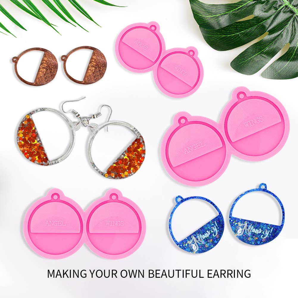 3Pcs Retro Circle Resin Earring Molds for Stud Earrings & Pendant Jewelry Making - Smooth Silicone Molds for DIY Resin Crafts & Casting - Perfect for Handmade Jewelry, Gifts, and Craft Projects