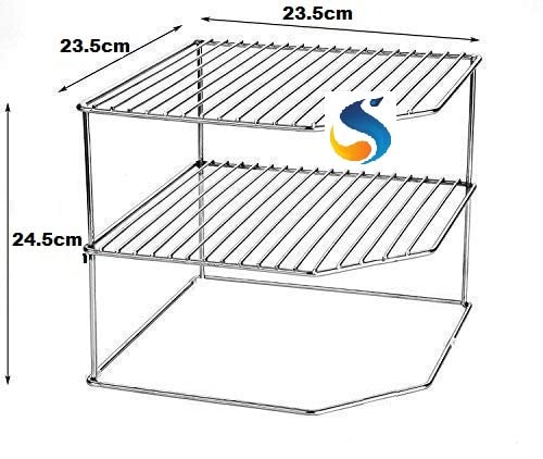 Sevenger Multipurpose Stainless Steel Kitchen Corner Shelf Organizer - Chakla Belan Plate Dish Rack Stand Holder for Utensils Storage, Cabinet & Cupboard (Set of 1) - Perfect for Small Kitchen Space Saving & Countertop Organization