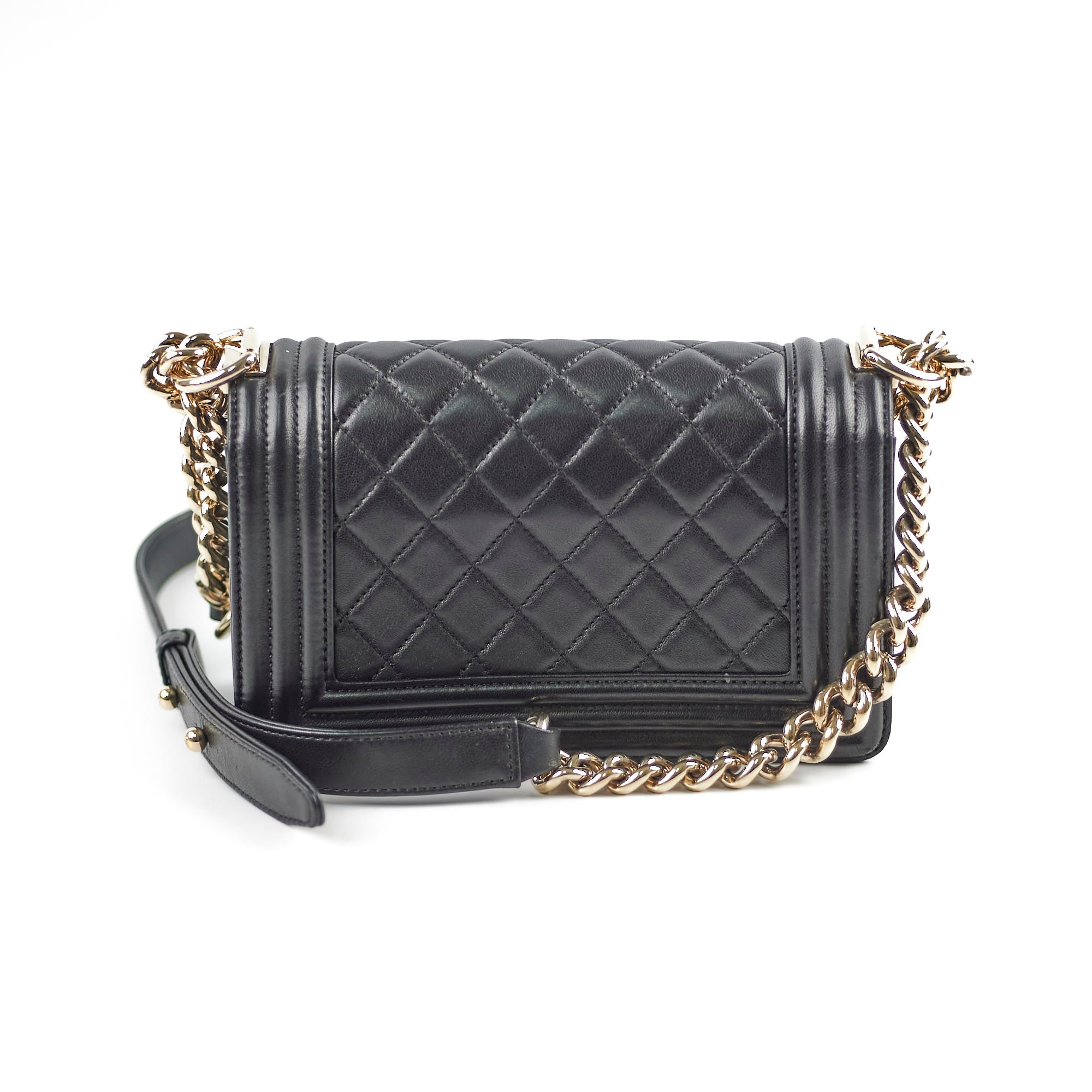 Chanel Small Boy Lambskin Black Leather Shoulder Bag 23 Series - Luxury Crossbody Purse for Women, Perfect for Evening Parties & Date Nights