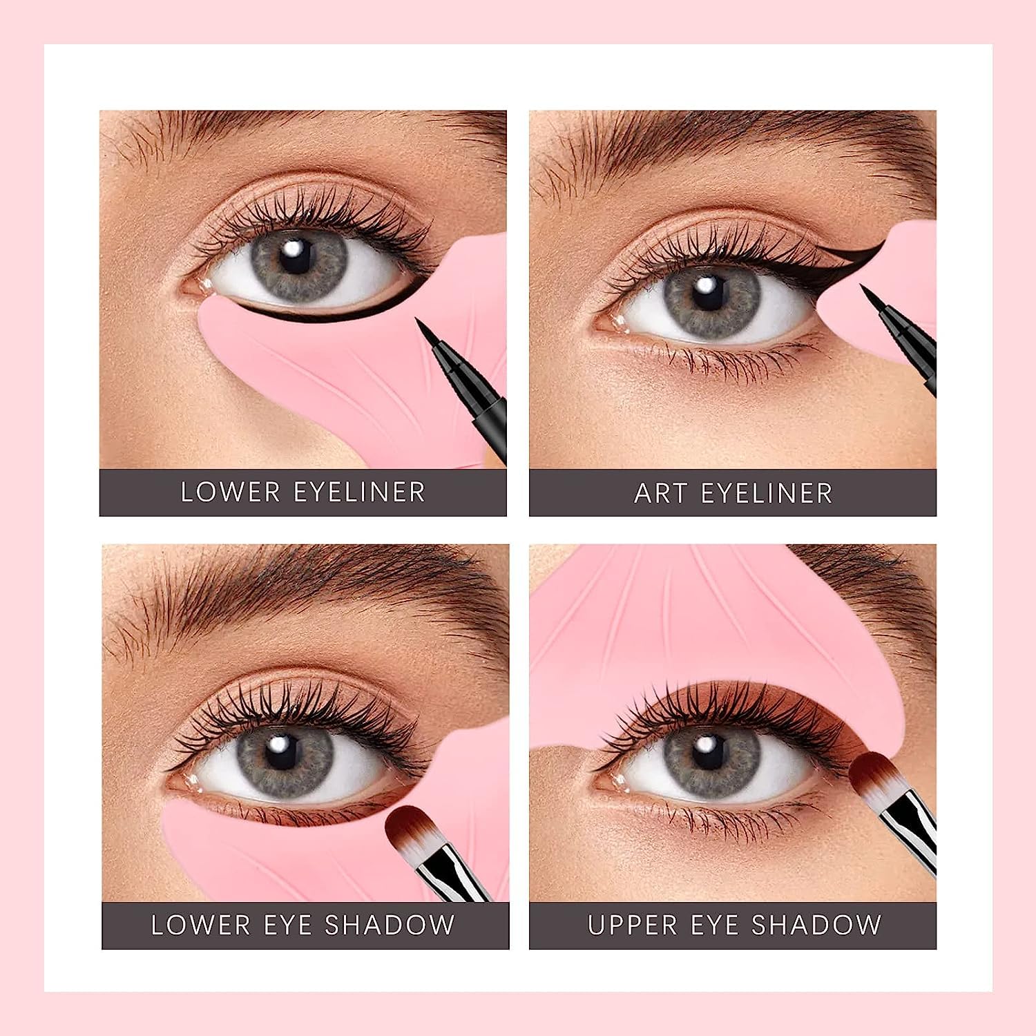 Vitalogy Reusable Silicone Eyeliner Mascara Shield & Eyebrow Comb - 3-in-1 Makeup Tool for Beginners | Perfect for Precise Eyeliner, Mascara Application & Eyebrow Styling | Great for Everyday Makeup, Professional Looks & Cosplay Costumes - 1 Piece
