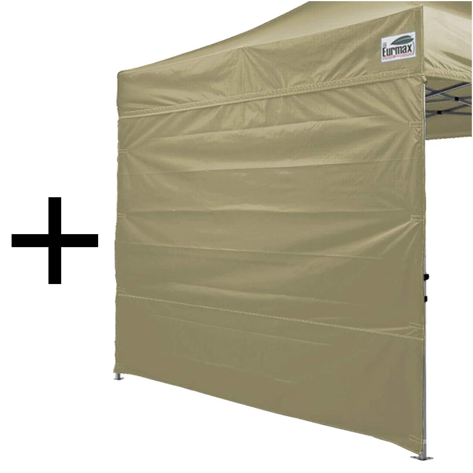 Eurmax USA Instant SunWall for 10x10 Pop Up Canopy - White & Khaki UV Protection Sidewalls - Perfect for Outdoor Events, Farmers Markets, and Beach Parties