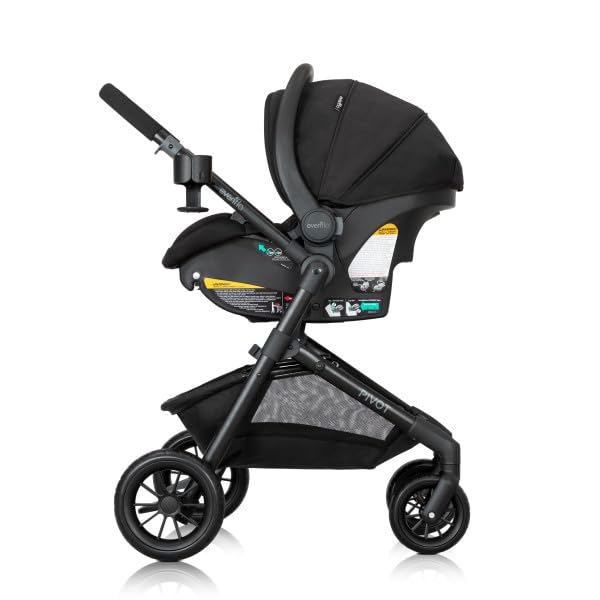 Pivot Modular Travel System with LiteMax Infant Car Seat - Oxford Black | Lightweight Stroller & Car Seat Combo for Newborns | Perfect for Air Travel, Shopping & Daily Outings