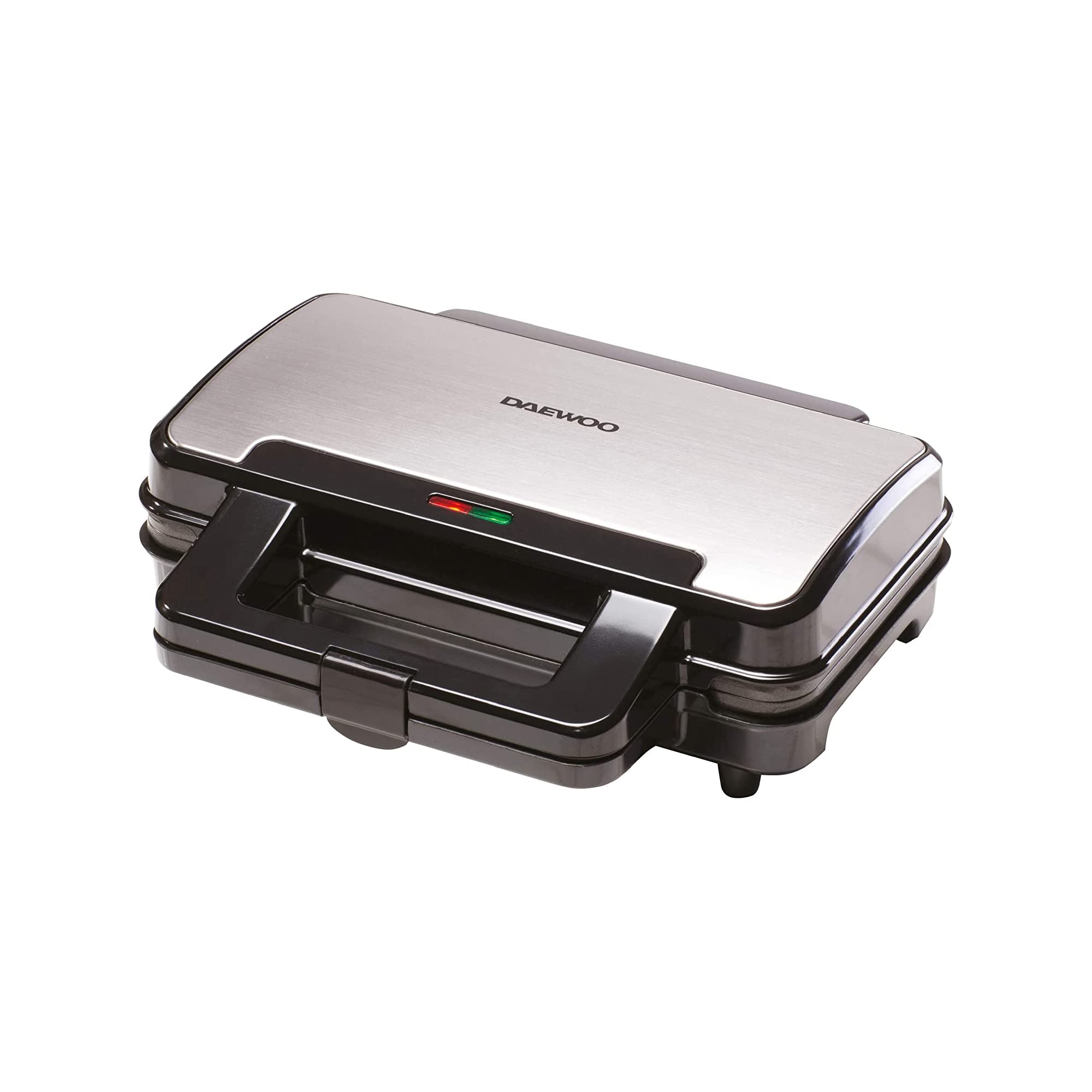 Daewoo 900W Deep Fill 4 Slice Sandwich Maker with Cool Touch Handles & Safety Thermal Cut Out - Thermostatically Controlled Toaster for Grilled Cheese, Paninis & Breakfast - Perfect for Home, Office & Dorm Use