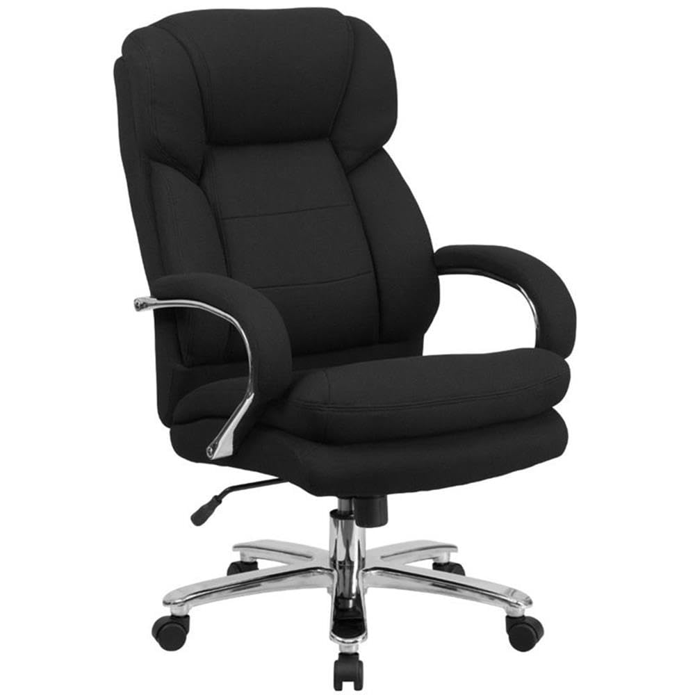 UrbanPro Big and Tall Fabric Swivel Office Chair - Ergonomic Executive Chair with Adjustable Height & Lumbar Support, Black - Perfect for Home Office, Gaming & Conference Rooms