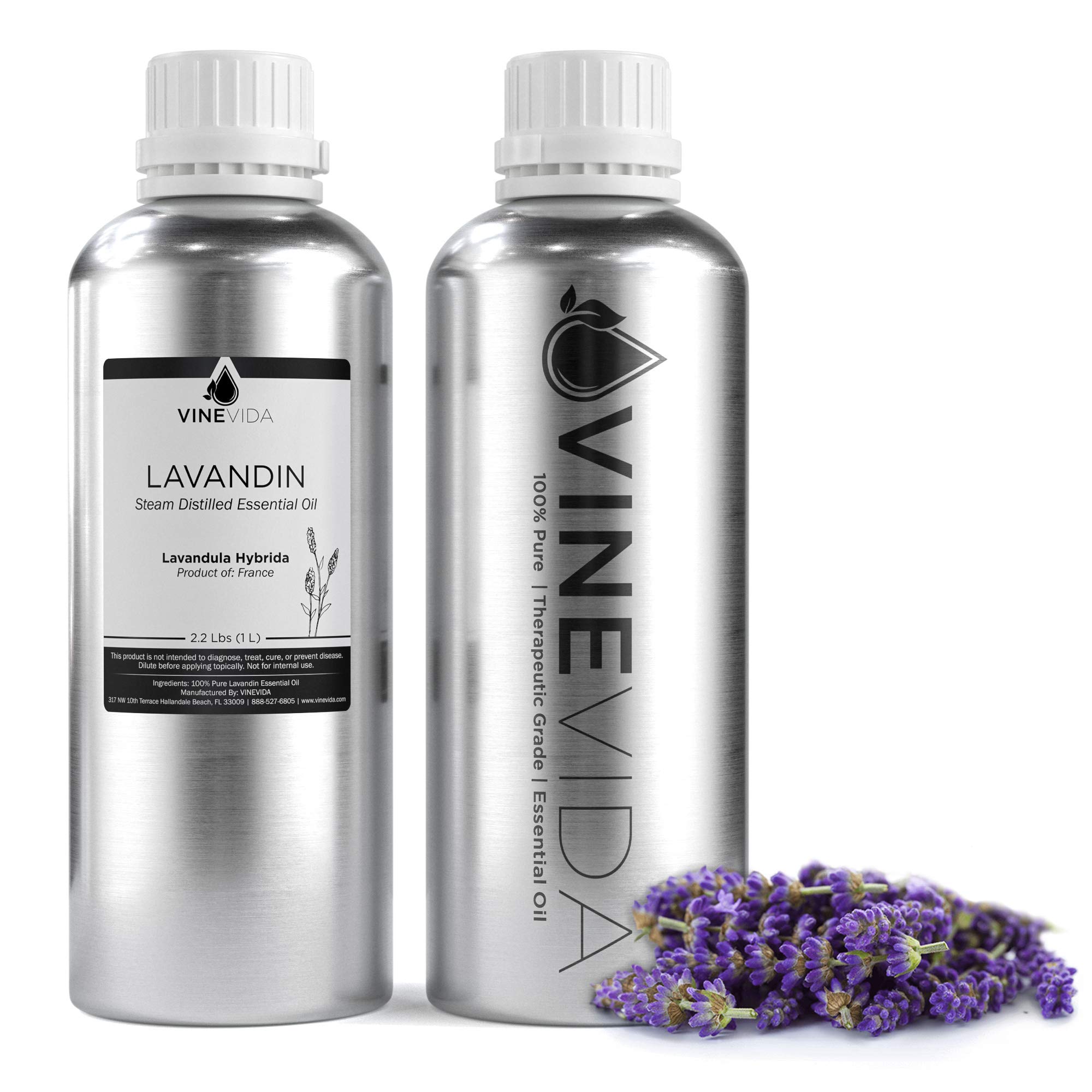 Premium Bulk Lavandin Essential Oil 32 oz - 100% Pure Undiluted Therapeutic Grade Oil in Aluminum Bottle - 2 Pounds for DIY Soaps, Candles, Diffusers & Aromatherapy - Perfect for Home Spa, Relaxation & Natural Cleaning - VINEVIDA
