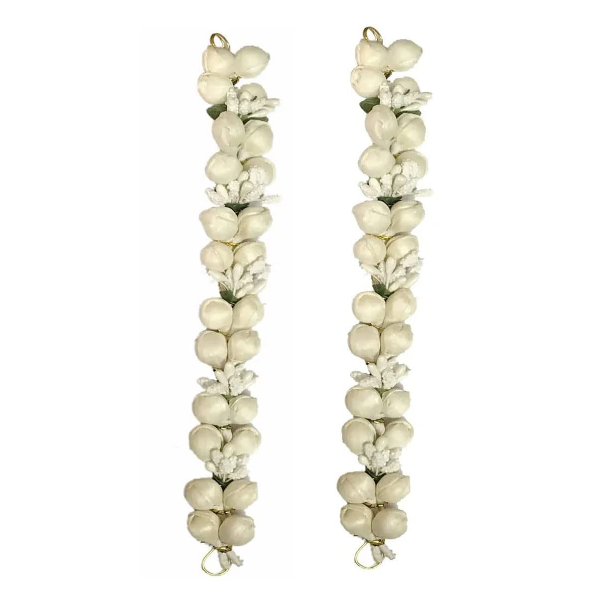 VinshBond Mogra Flower Gajra Bun Maker | Hair Accessories for Women & Girls | Pack of 2 White Floral Hair Clips | Perfect for Weddings, Parties & Traditional Outfits